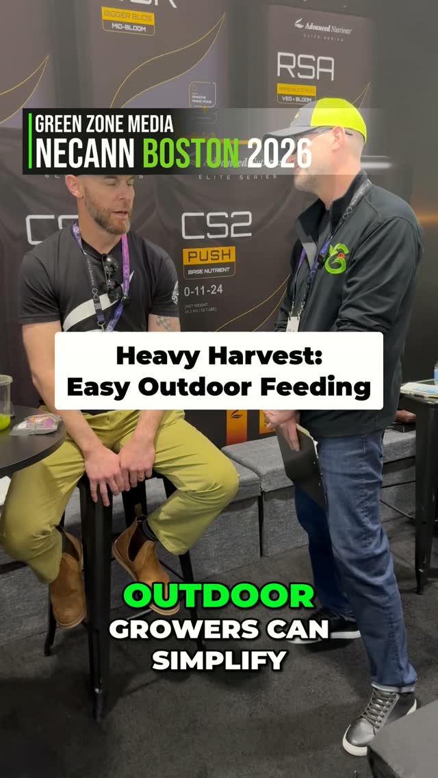 Outdoor growers, this one is for you.
Mixing tanks, managing liquid feeds, and trying to keep a full feeding schedule consistent outside can turn into a lot of labor fast.
Shane from @advancednutrientsofficial introduced Heavy Harvest at @necanncon Boston. It is a one part grow, one part bloom granular formula built around slow release feeding.
The whole point is simplicity.
Shane described it as applying every couple of weeks, watering it in properly with pH adjusted water, and letting the plant do the work.
Less tank mixing. Less labor. Cleaner rhythm.
That is a strong lane for outdoor growers who want quality inputs without turning every feed into a project.
If you grow outdoors, what part of feeding takes the most time or feels the most inconsistent?