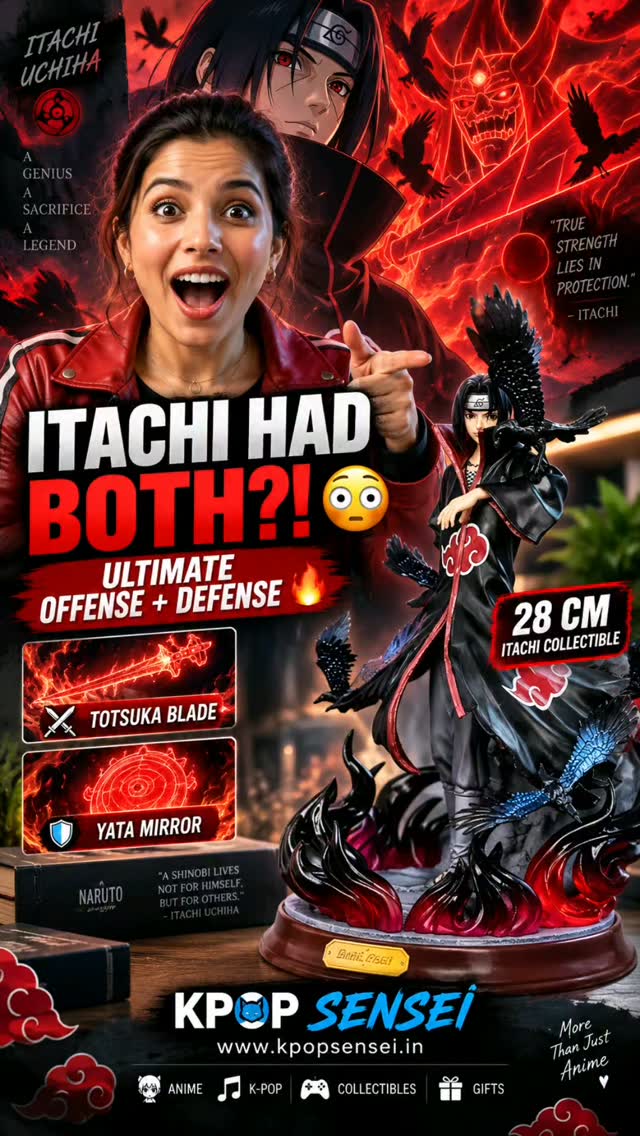 🔥 ITACHI'S SUSANOO HAD OFFENSE AND DEFENSE COVERED?!
Itachi's Susanoo wielded:
⚔️ TOTSUKA BLADE
and
🛡️ YATA MIRROR
One gave him an incredible sealing weapon, while the other provided extraordinary defense.
And now for Itachi fans... 👀
🔥 PRODUCT REVEAL
ITACHI UCHIHA COLLECTIBLE
📏 28 CM
Perfect for your anime display or collection.
Available at:
KPOP SENSEI
www.kpopsensei.in
FOLLOW & SUBSCRIBE!
#KpopSensei #ItachiUchiha #Naruto #AnimeFigures #AnimeIndia
🔥 Totsuka Blade or Yata Mirror — which one would YOU choose? ⚔️🛡️