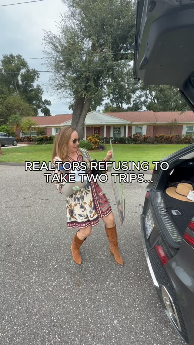 Lockbox, sign, flyers, a tripod, three tote bags, a coffee, and a phone, all in one trip. If it takes a second trip, we've failed.
We're not proud. We're just efficient. π‘
Tag the agent who has never once made a second trip π
#HomegrownRealty #RealtorLife #TampaRealEstate