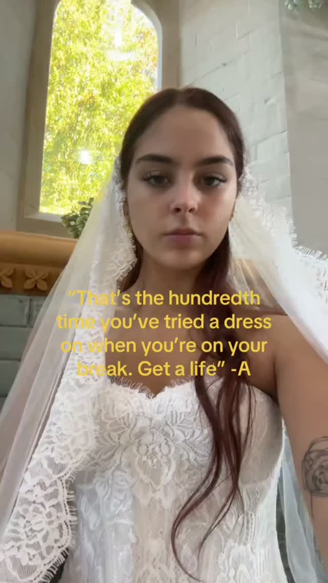 We love trying on new dresses when we can! 🫣😂 #sayyestothedress #weddingdressshopping #trend #bridalboutique #weddingdress