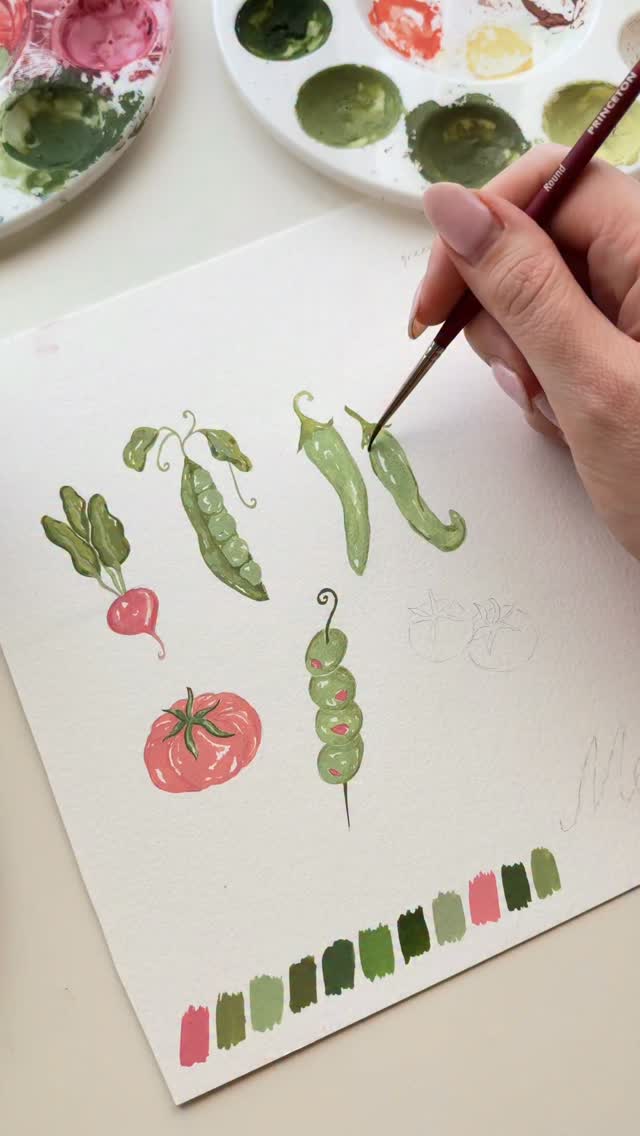 Spring harvest illustrations for a dinner party menu 🫛 Springtime here in Australia is in full swing!!!! I am defrosted and so excited for the warmer months ahead 🩷 the colourful paint palettes are out and wanted to stick to a pink and green theme for these gouache illustrations to celebrate the spring season
-
-
-
#harvestseason #gouachepainting #paintingprocess #springtheme #vegetableillustrations
🏷️ spring theme illustrations, in season vegetables, spring season, springtime, food illustrations, illustration process, painting process, gouache progress, colourful painting style, fun illustration ideas, menu painting design, illustration designer, dinner party menu idea designs, in season dinner party, dinner party menu styling, table styling, event stationery, event stationery designer, hand painted, hand drawn paper goods, menu illustration designer