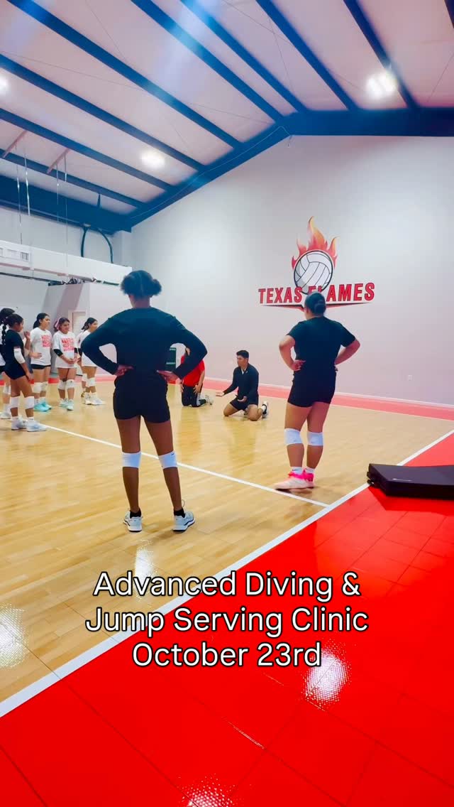 ❤️🔥 Advanced Diving & Jump Serving Clinic is happening on October 23rd! Ran by our club director @coachjessica.txflames & program director @coacheli.txflames ‼️
🔥 Limited availability! Register @ www.texasflamesvolleyball.com
#volleyball #volleyballgirls #volleyballplayer #volleyballworld #volleyballtime
