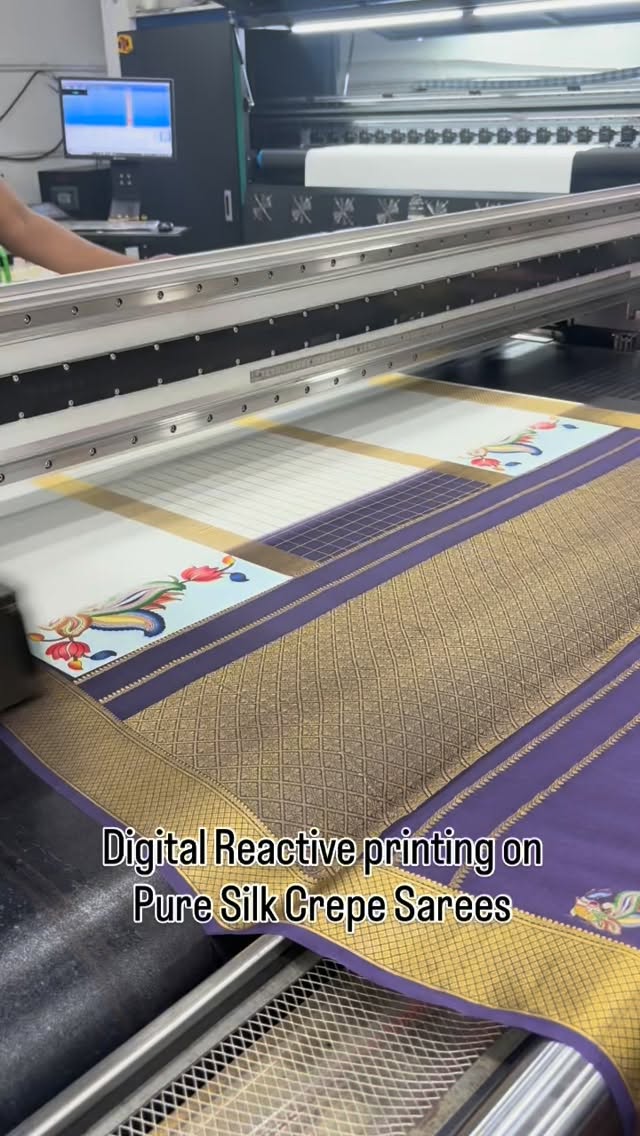 At Soundarya Digital Fabric Prints we have perfected the process for printing pure silk crepe sarees. Our in house saree finishing options like water proof, calendaring and decadizing give the sarees the final touch.
Contact us via email or phone to discuss your order
📧info@soundaryadigitalfabricprints.com
📲 +91 8951960118