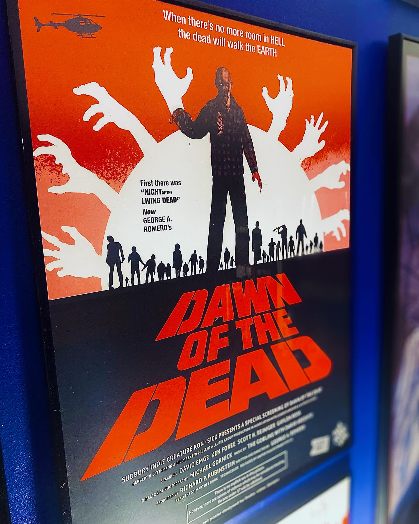 Frame up Friday (one day late). Couldn’t wait to get my newest 18x24 screen print up on the wall. When there’s no more room in hell the dead will walk the earth.