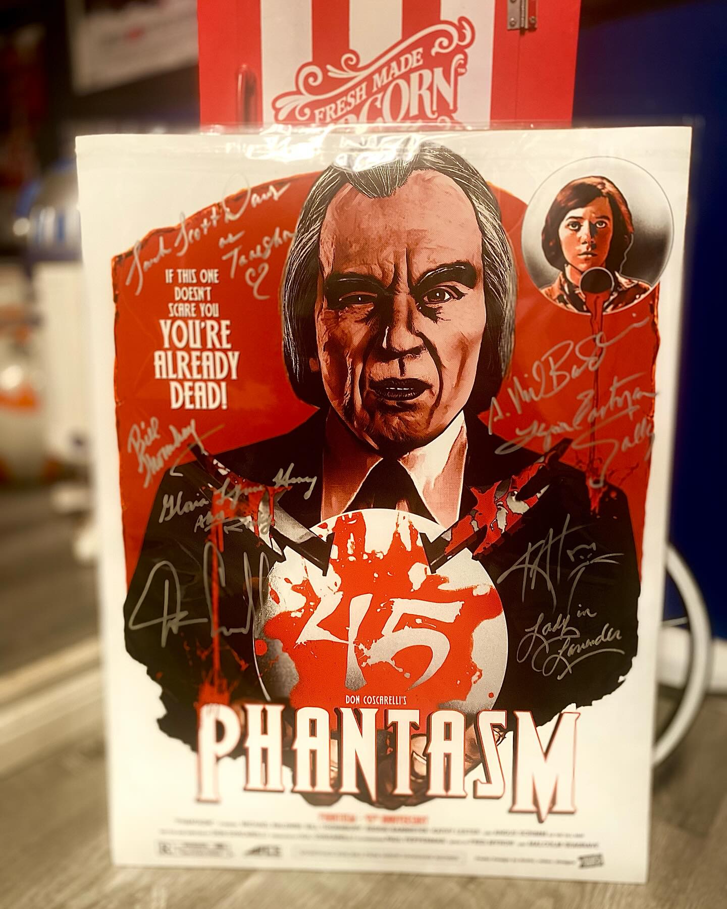 I cannot thank the incredible @glorialynnehenry and the entire Phantasm Phamily enough for signing and sending me my Phantasm 45 Phantasm Rocky prints. This was a dream project working with Gloria. Again thank you to @don_coscarelli and the entire cast and crew. @amichaelbaldwin @billythornbury @le_kat_music #phantasm @phantasmmovies @phantasmpod @phantasm_exhumed_books @phantasmphan.club