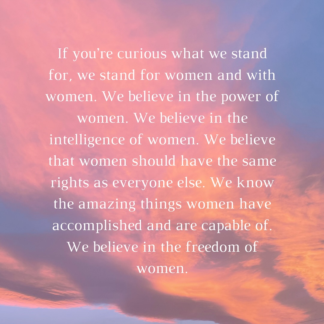 There are not many words for today. Just know if you are a woman, if you are a person of color, if you are part of the LGTBQIA+ community, or a minority of any kind, we stand with you and you have a place here.