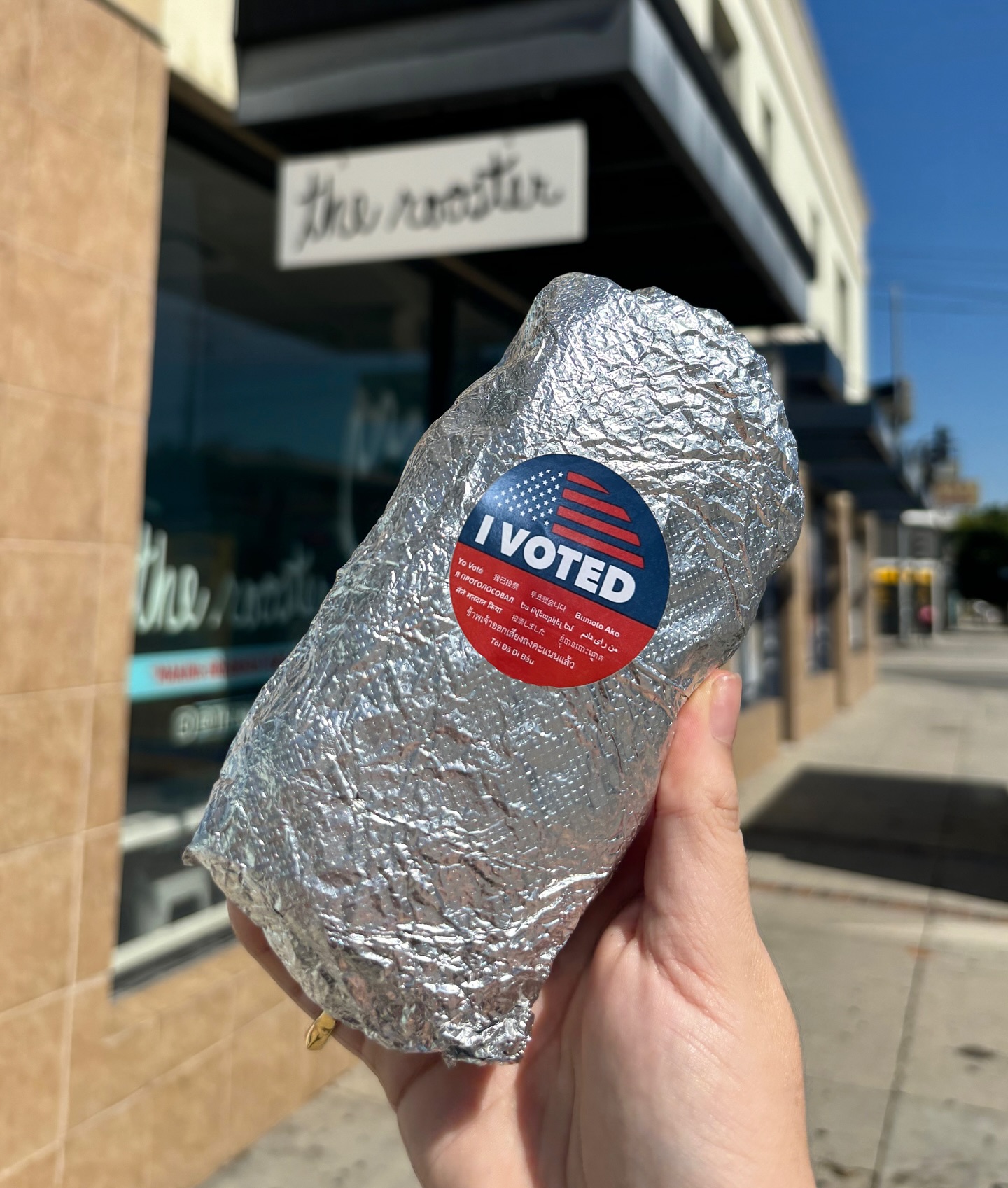 Exercise your right to a delicious burrito once you’re done doing the other thing you’ve gotta do today. 🤝🌯🇺🇸 #vote