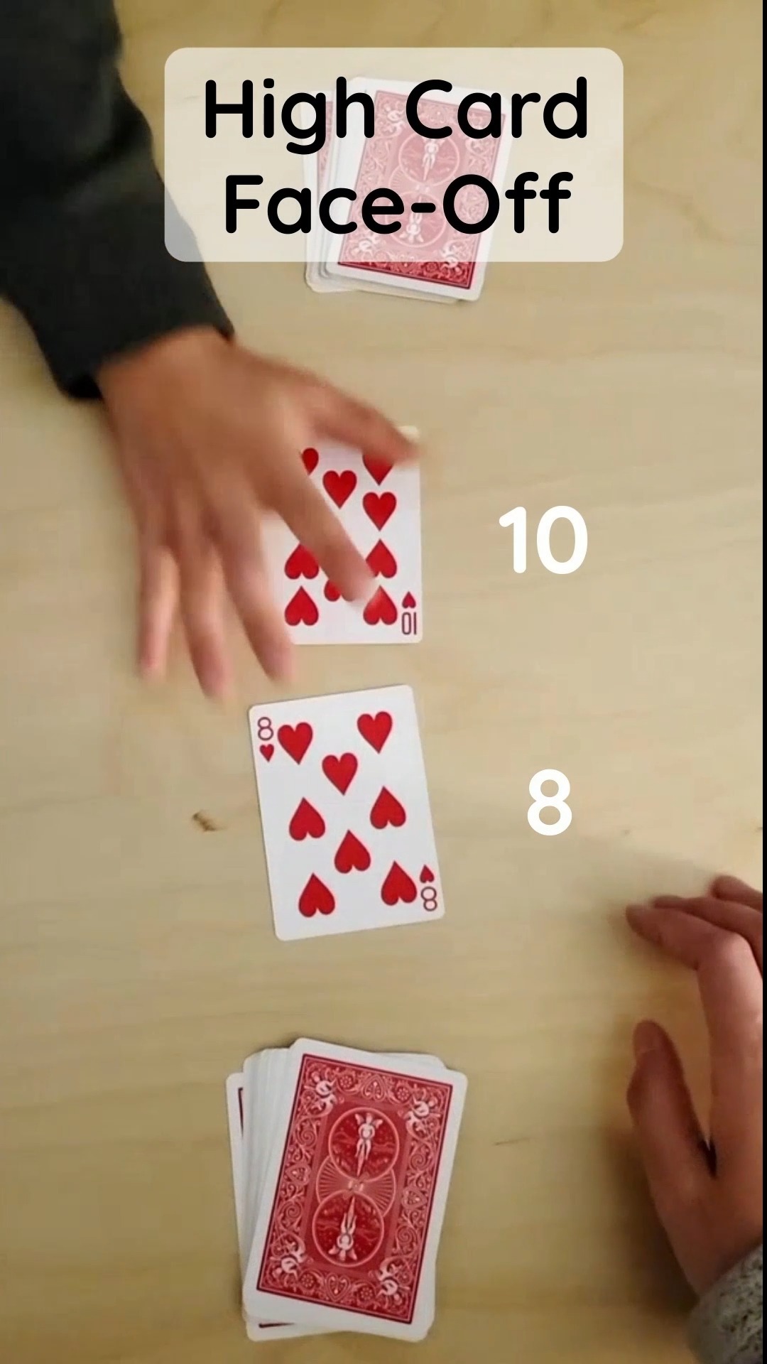 Comparing Numbers Card Game
Players compete to win cards by comparing numbers. Each player draws a card, and the higher number wins both cards!
⭐ Join us here to boost your child's math skills.
https://www.skool.com/familymathconnections/about
Card Values:
Joker = 0
Ace = 1
Number cards = their numbers
Jack = 11
Queen = 12
King = 13
Variation:
Players pick the card they think will beat their opponent's choice instead of drawing randomly.
Integer Version:
Red cards = negative numbers
Black cards = positive numbers
A quick, easy way to practice comparing numbers!
#MathGames
#FamilyMathConnections #ThinkingLion
