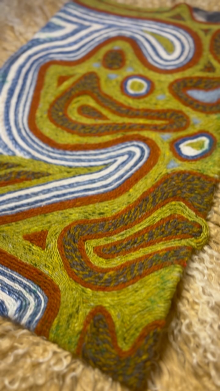 Welp, she needs a bit of polish and care before heading out into the world, but this piece is my first finished at the new studio space. “Riparian Dreams”
My favorite thing about being an intuitive artist is that I just start making things and I don’t have a particular direction for them to go. I just follow my intuition as to what pieces want to go where and follow my nose and occasionally change my mind . Then I get to be as delighted as everybody else at the outcome.
I’m thinking about taking high-res photography and selling prints. Would you be into buying them?
#rivers #ruralqueer #fiberart #wool #artforsale #queerartist