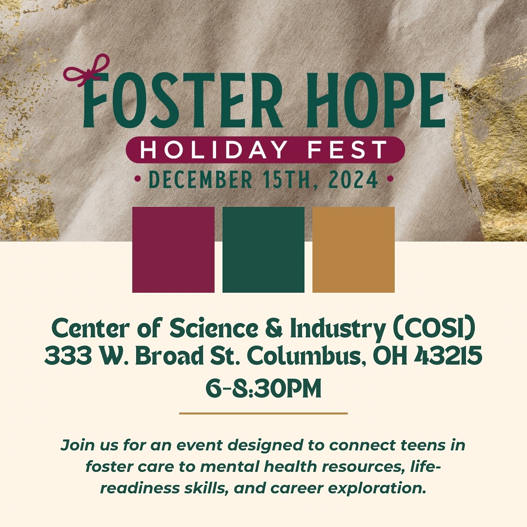 For 6 years I’ve had the honor of leading the Foster Teen Christmas Outreach @onedotchurch. It’s been humbling to see how our community has come together to support youth who have often been overlooked during the holidays.
This year, we are deepening our impact with the addition of the Foster Hope Holiday Fest. We learned that as teens transition out of care, they often struggle to identify the resources needed to succeed as young adults - this event is in direct response to the very real needs of these youth.
Hosted on Dec 15 at COSI, the event will connect 15-18 year olds in foster care to organizations that can support them with life readiness skills, mental health resources, career exploration, and more.
Plus, our guests will have a chance to explore COSI 😏
If you know of a 15-18 year old in care within central Ohio who would like to attend (with a guest!) comment “Fest” and I’ll send you the registration link.
I’m too excited for this event!
