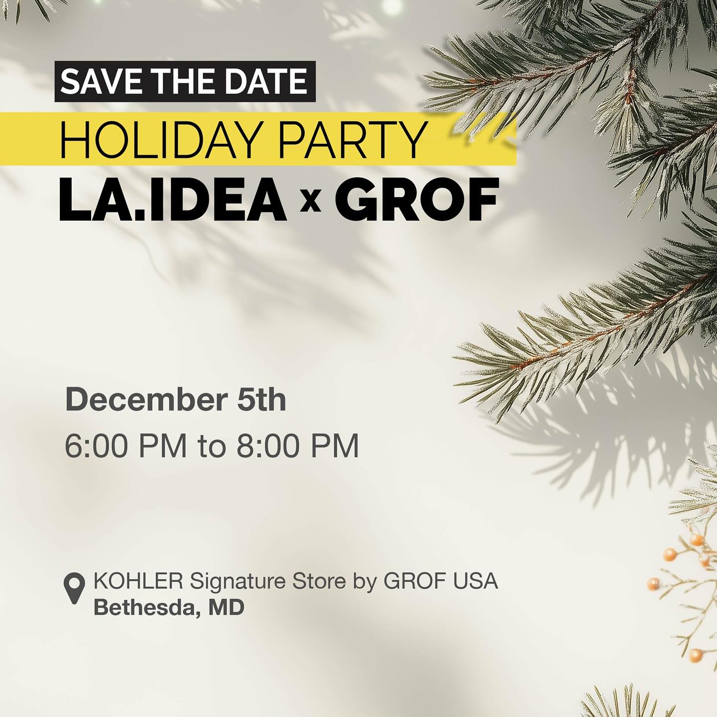 Our Holiday Party is less than 2 weeks away! Join LAIDEA and GROF at their signature KOHLER showroom for some festive drinks, food, and Latin music to celebrate the end of the year!
The KOHLER store is a unique shopping experience where you can learn all about kitchen, bathroom, lighting, and smart home applications. They have a dedicated design team that help turn ideas into action and will walk us through their latest products and trends available.
You don’t want to miss this signature happy hour event! See link in bio for FREE registration!