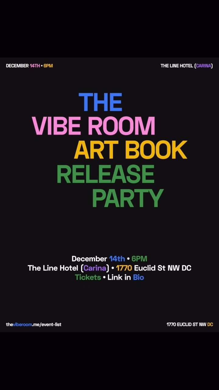 DMV & Baltimore, it’s time to celebrate! 🎨✨ Join us for The Vibe Room’s Art Book Release Party on Dec 14th at the LINE DC. Don’t miss this night of art, music, and creative vibes! 🎶 Secure your spot now—link in bio!
#theviberoom #dmvcreatives #baltimoreart #thingstododc