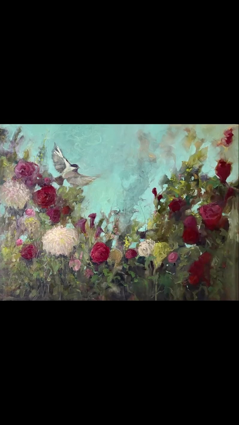 “Flutterby”
36”x48”
My latest painting. I am experimenting on bigger canvases to see if I can do it! it is challenging to paint on a bigger scale, but this was so fun to just see where things went. I started with a big scribble with an oil bar and some colors I like and ended up with this!#bcartist #landscapepainting #landscapepainter #chickadee