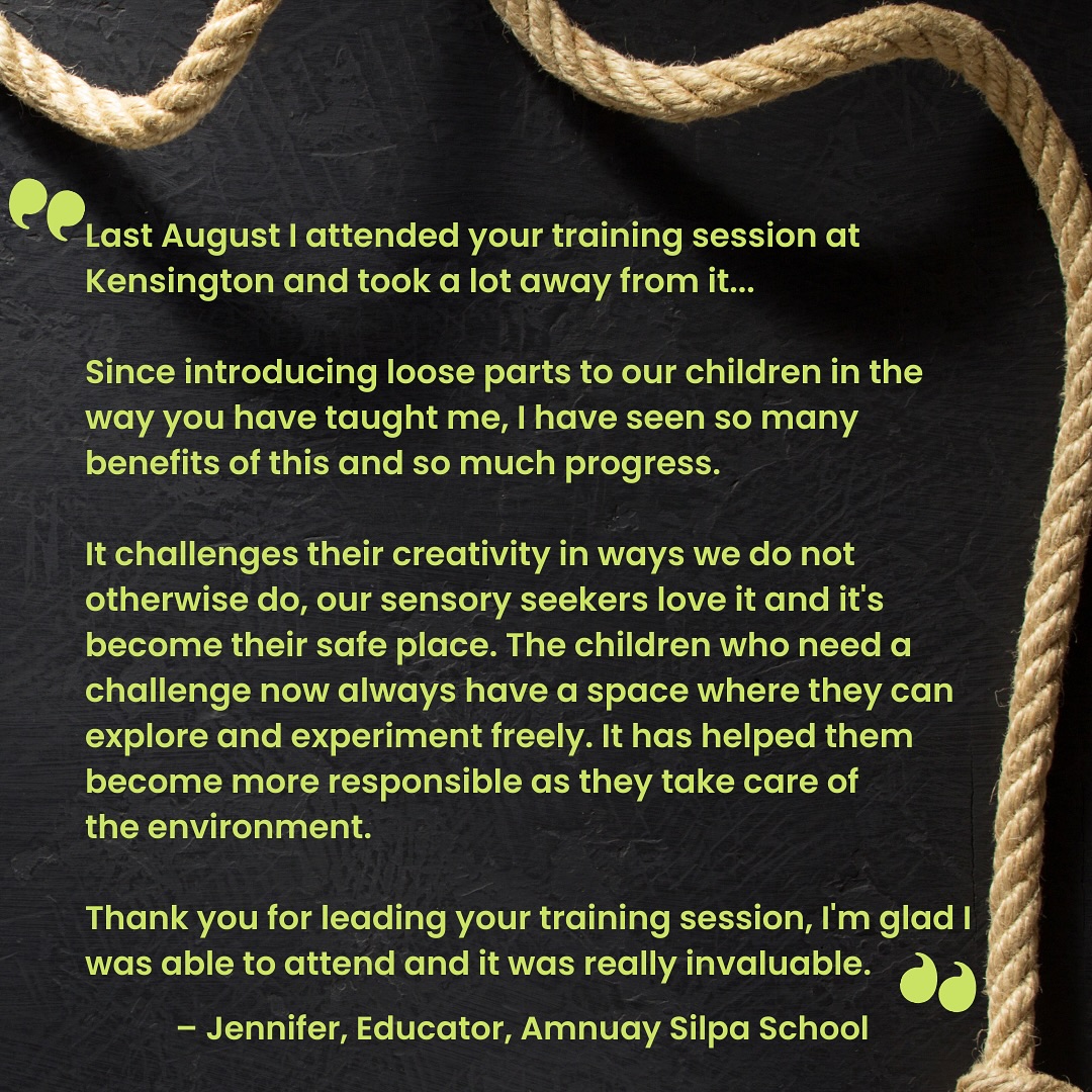 Last August, we had the privilege of facilitating professional learning sessions at Kensington International School in Bangkok. It’s always heartwarming to hear how these sessions resonate and bring about meaningful change in classrooms around the world.
Loose parts play - a powerful gateway to creativity and exploration 💚🌿
#LoosePartsPlay #playbasedlearning #reggioinspired #TracesOfLearning #ChildLedLearning #ProfessionalDevelopment #inquirylearning