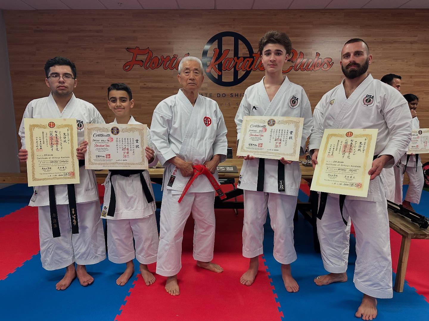 Congratulations to our newest black belts: Anthony Meyer-Nidan, Christian Carranza-Shodan, Pierson Hill-Shodan-Ho, Maroun Abuaita-Shodan-Ho