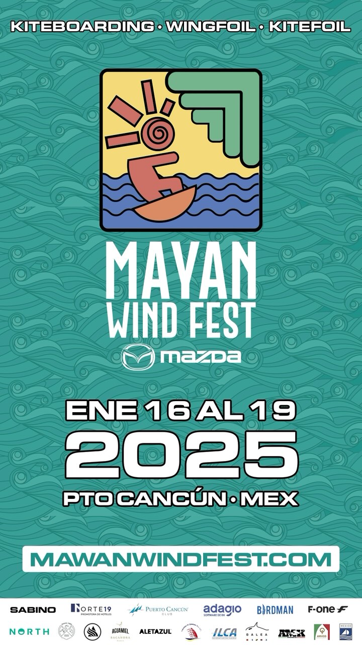 ¡EL MAYAN WIND FEST 2025 ESTÁ AQUÍ! 🌊☀️Prepárate para el evento de kitesurf y wingfoil más grande de Cancún. Categorías para todos los niveles, desde regatas de alto nivel hasta freestyle y larga distancia. 🏄♂️🔥
🎯 ¿Estás listo para ser parte? Inscríbete ahora en: mayanwindfesy.com
