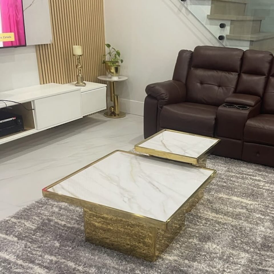 Elevate your space by adding wall panelling and new centre tables✨