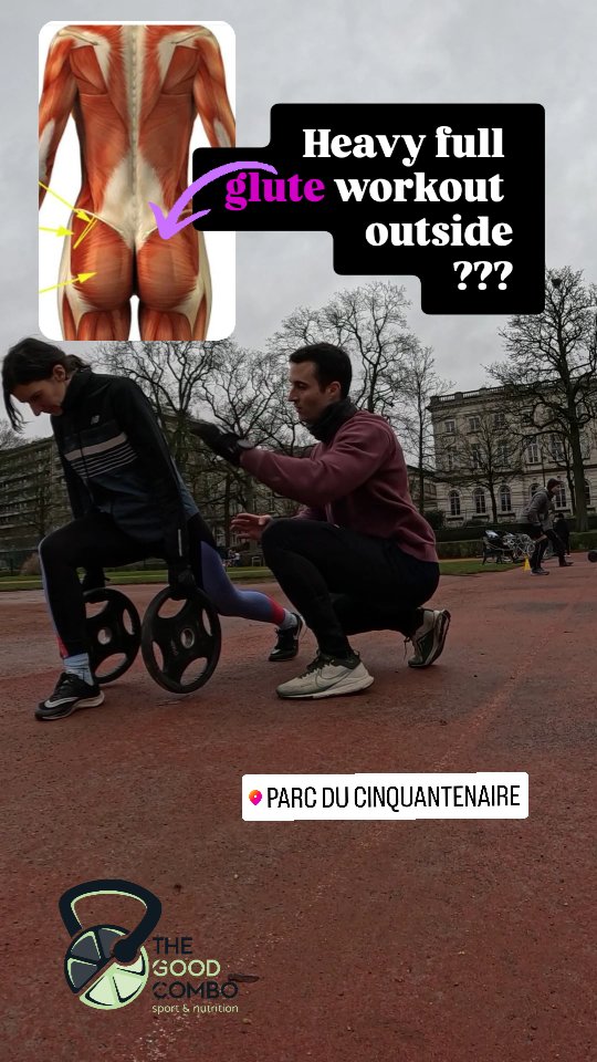 Who said outdoor gains are any different from the gym??
๐ค๐ค๐ค
Here is on of my FIVE favorite glute / leg day combo to make our members suffer!๐๐ฅ
And all of this in fresh air!!
I) CLASSIC BACK SQUAT: GLUTEUS MAXIMUS /LOWER
Make sure to go deep enough to efficiently stretch glute fibers.
Watch your back form!!
II) BARBELL HIP THRUST: make sure to squeeze glutes on top ( pelvic tilt) for a better glute activation and lower back safety
III) ROMANIAN DEADLIFT: HAMSTRINGS AND G. MAXIMUS
Keep abdominal tension. Only the hip travels back. Both needed to protect your back.
Eventually use a lifting belt.
IV) BULGARIAN SPLITSQUAT: LOWER GLUTES
Make sure to keep your shin vertical and back inclined.
V) BATTLE ROPE SIDEWALK WITH RESISTING BAND
Stepping sideways helps one of our most important hip abductor aka GLUTEUS MEDIUS.
The rope shake intensity brings an amazing cardio plus.
Please note that this short video only represents a specific highlight of the workout me made.
We always make sure to get a full abs and cardio WOD everytime we train.
Suited for all levels!!
JOIN OUR WORKOUTS FOR MORE ACCURATE MOVE FORMS
The Good Combo team
#belgium #brussels #parcducinquantenaire #boisdelacambre #injuryprevention #gluteworkout #outdoorworkout #belgiumfitness #explorepage #bootcamp #ereps #certifiednutritionist #certifiedtrainer