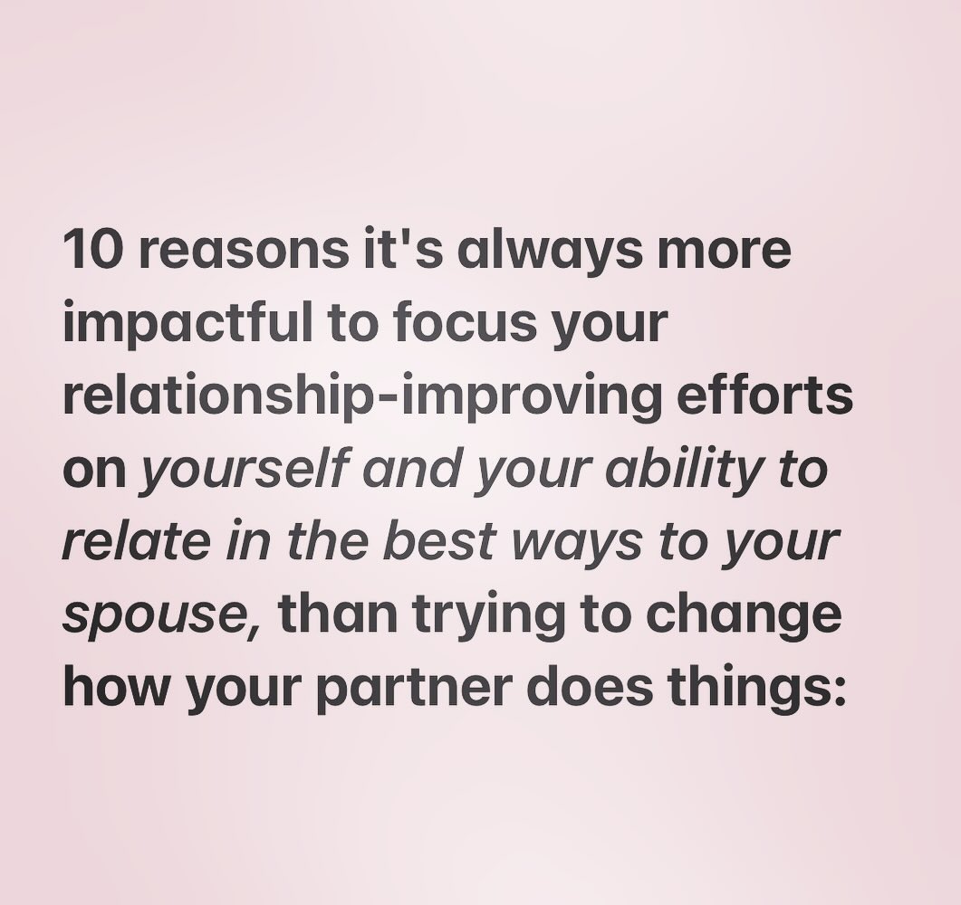 I know it can feel a little confusing or even confronting to consider doing deep work on YOURSELF in order to make your relationship so much better. Especially if it feels like your spouse is the real reason you’re unhappy in your marriage.
You may even feel a bit defensive or confused about how you could possibly make much of a difference in your relationship—after all, you’ve been told repeatedly that it takes two to have a good relationship, right? I used to feel like that, too.
But, no longer. After over a decade of helping hundreds of women make their committed relationship so much more loving, connected, and supportive, I’ve learned there is simply NO DENYING that whether you just want to make your marriage better, or you want to make it amazing….
…it’s always more impactful to focus your relationship-improving efforts on yourself and your ability to relate in the best ways to your spouse, than trying to change how your partner does things.
As you do so ( at least in the ways I guide you to!) you will ALSO feel so much more ease, empowerment and joy in other realms of your life at the same time.
#hsp #highlysensitivemarriage #hspmarriage #hsprelationships #highlysensitiveperson #marriage #love #relationships #relationshipgoals #marriagehelp #betterlove #betterrelationships #bettermarriages #highlysensitivewomen #highlysensitive #marriagegoals #couplesgoals