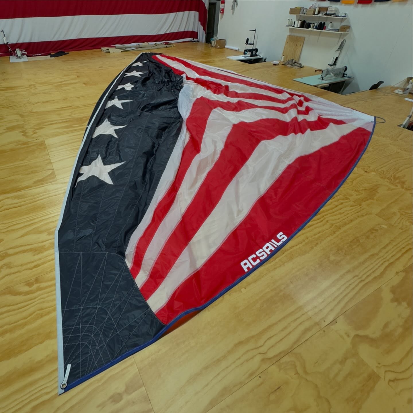 Fresh One Design Viper 640 spinnaker sent out the join the fleet in Hampton, VA. Some small custom work with the star inlays on the luff. Apart from giving the sail its full character the stars are placed along the luff vertical to give feedback to the trimmer for optimal shape. Can’t wait to get some pictures of this spin out on the bay!
——
Fibermax 44 ripstop
Integral dyneema clew lead
Pressed ring head/tack
Dousing patches
——
#viper640 #viper640gofast #onedesign #onedesignsailing #chesapeakebay #dinghy #dinghyracing #sailmaker #sailmakers #sailing #sails #sailboat #yachting #yachtracing #vela