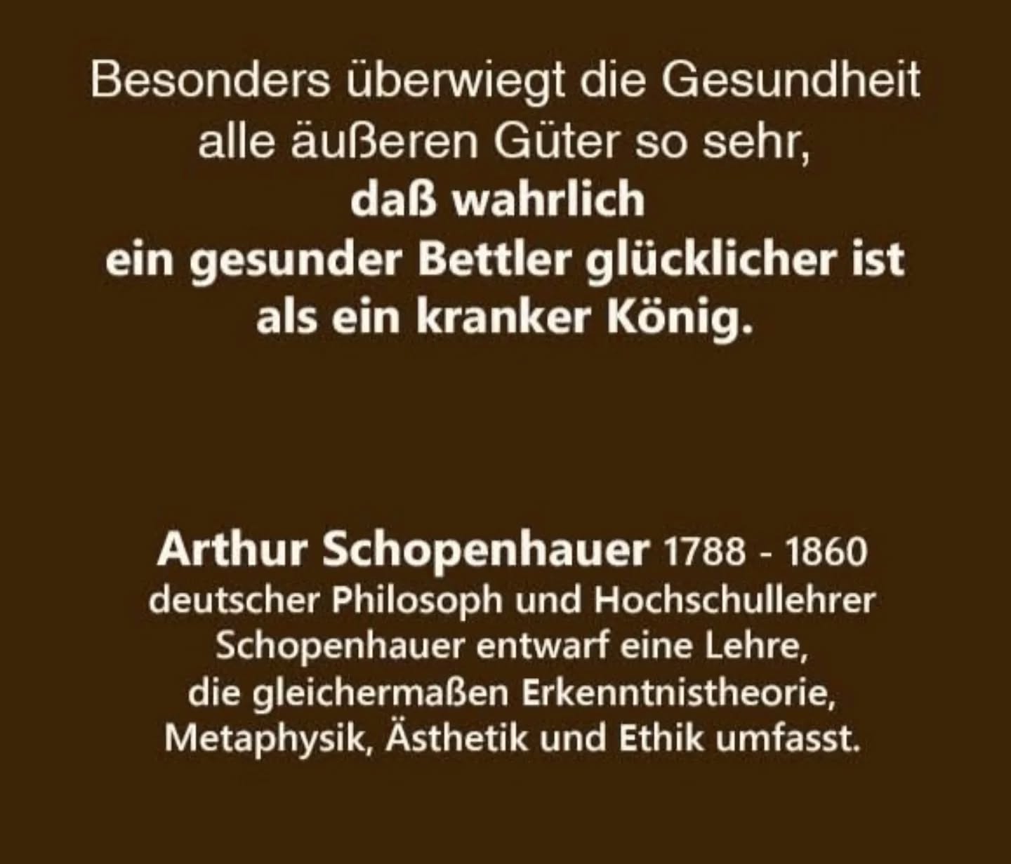 BBKL IX
Spalten 764-801
Autor: Martin Arndt
SCHOPENHAUER, Arthur, Philosoph. * 22.2. 1788 in Danzig als erstes Kind des Großhandelskaufmanns und Hofrates Heinrich Floris Schopenhauer und seiner Ehefrau Johanna Henriette, geb. Trosiener.- † 21.9. 1860 in Frankfurt/M.
https://www.bbkl.de/index.php/frontend/lexicon/S/Scho/schopenhauer-arthur-84763