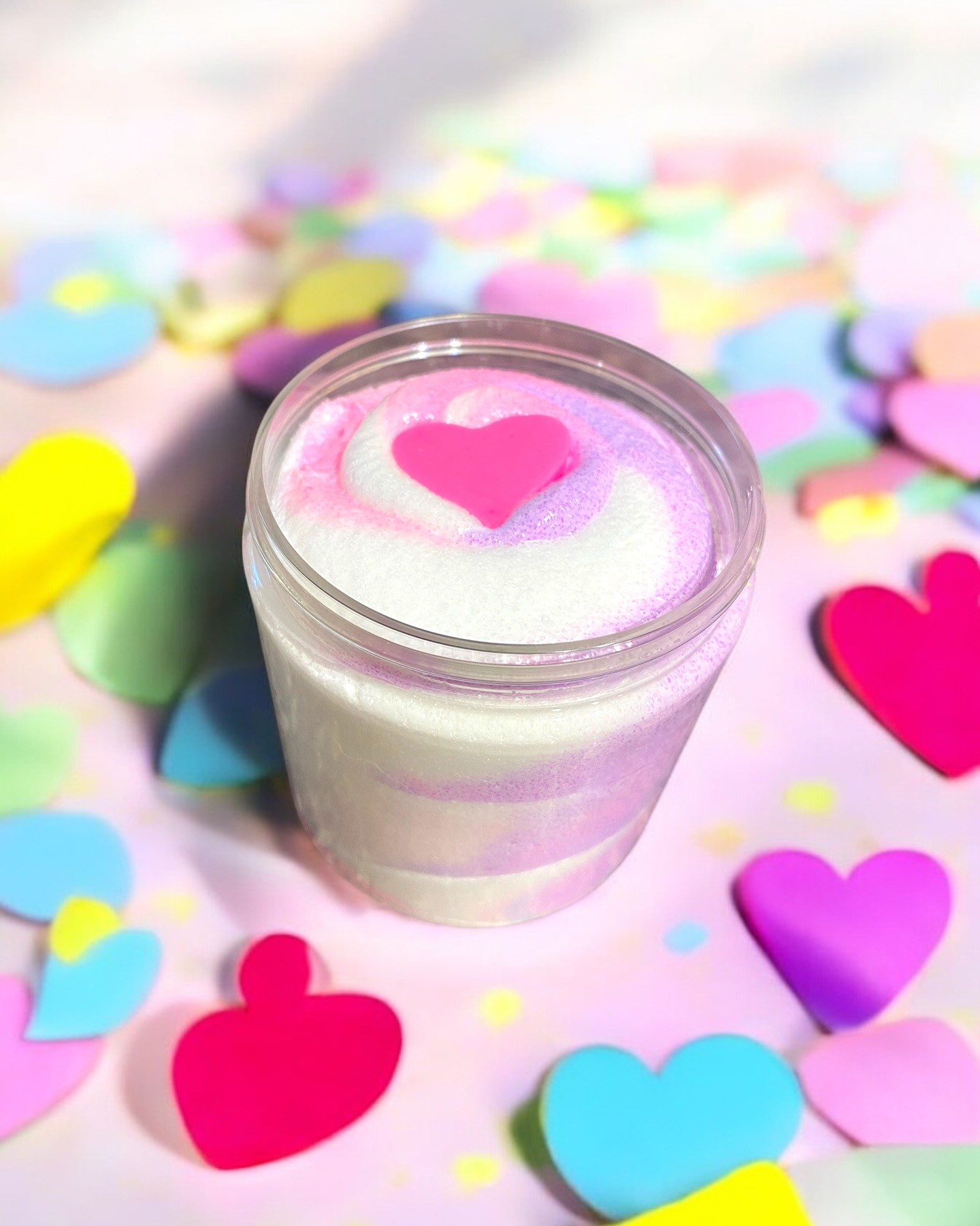 Whipped Soap Sugar Scrub scented in Candy Kisses 🩷
Topped off with a cute little soap heart.
The 2nd item to our Valentine’s Day collection. Launch day is Wednesday Jan 29th 🥰
This scent is so delicious and we can’t wait for you to try it out! Notes of fruity and floral, a balance of sparkling bergamot and luscious orange blossom, wrapped up in a powdery vanilla and soft musk. This scent is something to be admired 😍
#whippedsugarscrub #sugarscrub #sugarscrubs #showeressentials #bathessentials #whippedsoap #soap #crueltyfreecosmetics