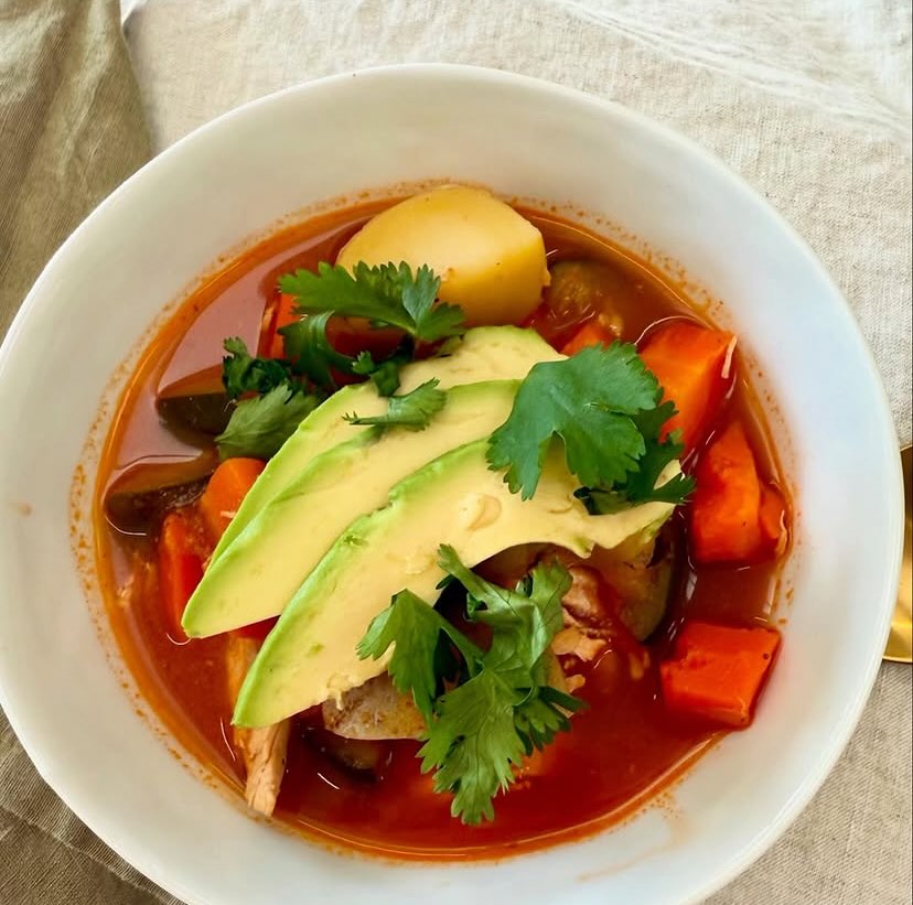 Repost from our friends at @mercado_laguna with their chicken caldo that looks amazing! Made of chicken bone broth and fresh ingredients like hearty veggies, avocado, tortilla chips, lime, and our spicy magic hot sauce 🍲