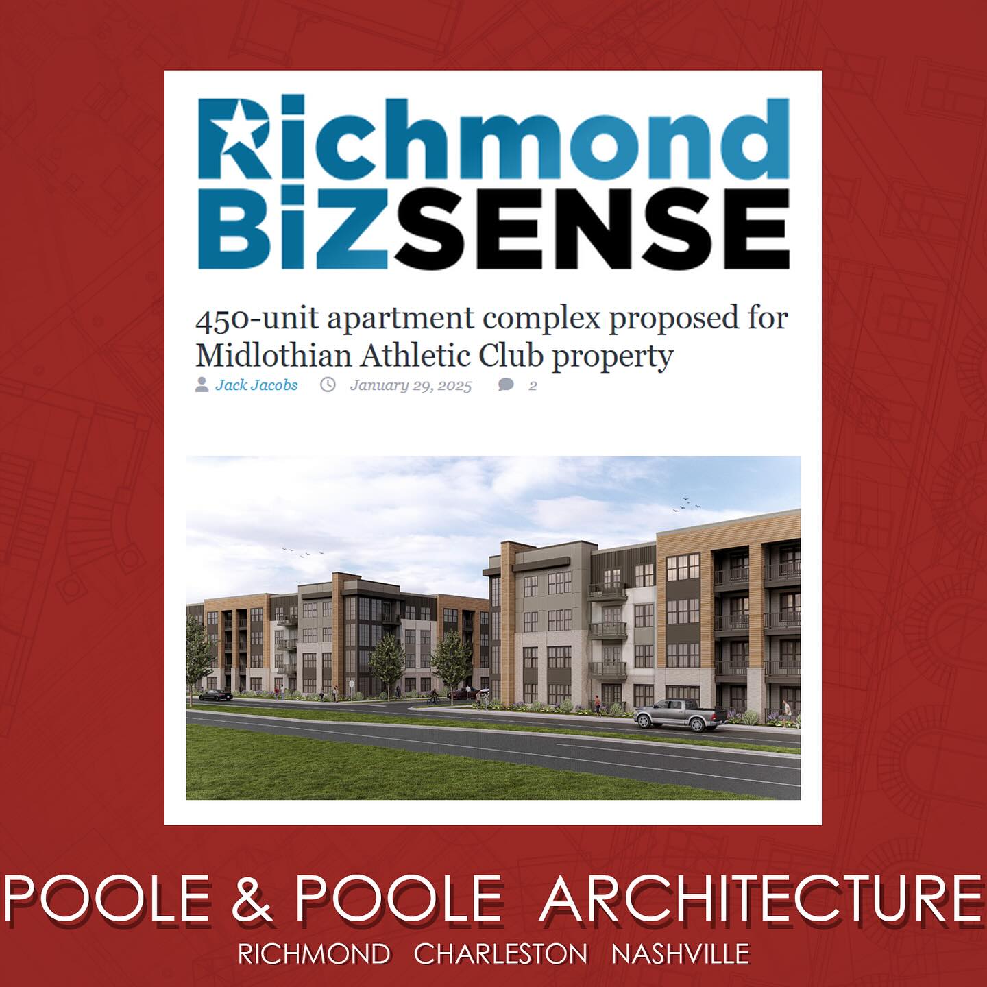 It’s always exciting to get to work with clients to bring their vision to life! We can’t wait to see the old Midlothian Athletic Club revitalized with this 450-unit community. The project consists of a mix of 55 plus and non age restricted housing with amenities that include a fitness center, clubhouse and central pool. We look forward to seeing this project develop! Read all about it at the link in our bio!