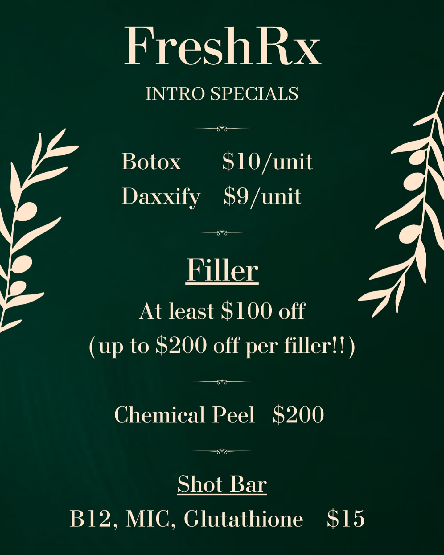 .
โจ FreshRx is finally open in Fallston!โจ
โจ2307 Belair Rd, Fallston, MD, 21047 โจ
.
Care to help celebrate?? Come enjoy some limited-time specials on some of the most popular aesthetic and wellness services:
.
๐ Botox
๐ Daxxify
๐ Filler
โจChemical Peels
โกFat-Burning, Energy-Boosting Shots
.
Nurse Practitioner Ellen is thrilled to be accepting appointments in the new office! The space was thoughtfully designed to optimize your comfort, safety, and overall experience, so every visit is relaxing and rewarding.
.
๐ Now booking at 2307 Belair Rd, Fallston, MD!๐
Spots are filling fastโDM or call 410-929-6051 to book your appointment today!
.
410-929-6051
www.freshrxwellness.com
support@freshrxwellness.com
.
๐ #FreshRxWellness #FallstonMD #BotoxSpecial #WeightLossDeals #facebyfreshrx #fitbyfreshrx #belairbotox #fallstonbotox
