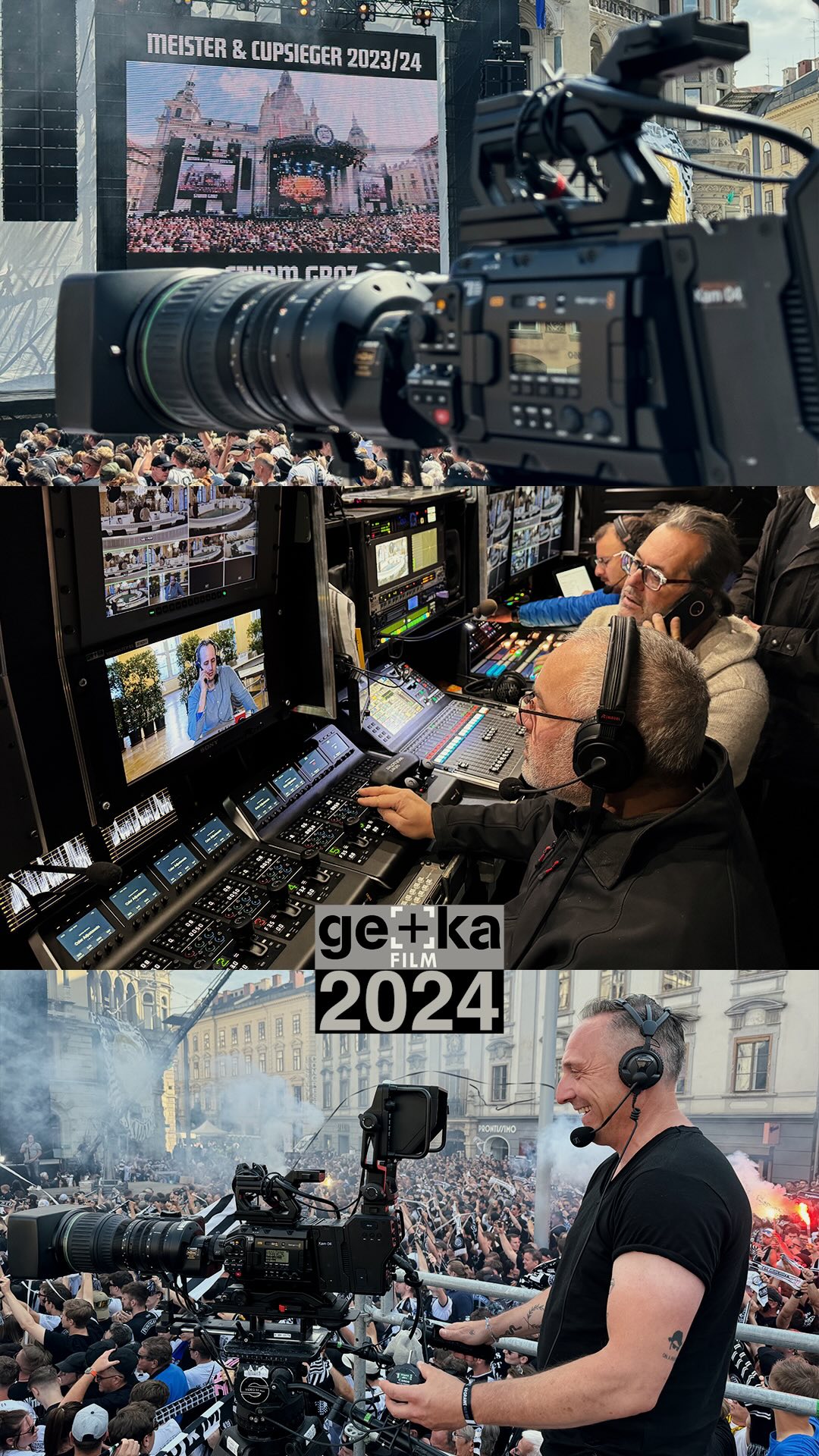 Liebe Partner:innen und Kund:innen,
mit großer Dankbarkeit blicken wir auf ein erfolgreiches Jahr 2024 zurück.
2025 hat bereits Fahrt aufgenommen, und wir freuen uns darauf, auch in diesem Jahr wieder gemeinsam mit euch spannende Projekte zu realisieren!
#esistniezuspätfüreinenjahresrückblick
#gekafilm #broadcast #postproduktion #teamwork #liveregie #jahresrückblick #2024