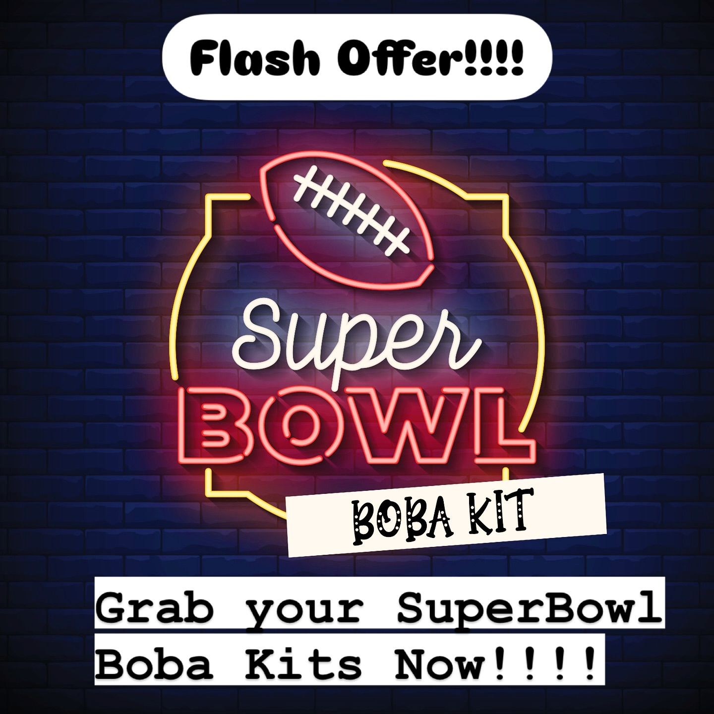 Take your Super Bowl party up a notch and grab a Boba kit!!! Visit us at www.Bobapassion.com Pick up on SuperBowl Sunday at our commercial kitchen the Culinary Block located at 1901 Las Plumas Avenue Suite 30 between 12-2pm