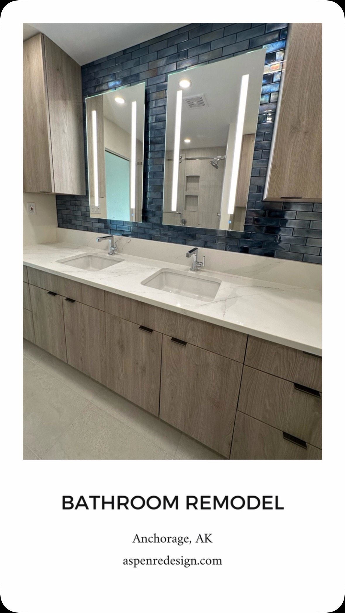 ✨ Wrapped up an incredible primary bathroom remodel! Our clients wanted to keep the existing layout while transforming this cozy space into a luxurious retreat. 🌊 Inspired by the serene beauty of the nearby lake and Alaskan wildlife, we incorporated high-end finishes that enhance both elegance and tranquility. 🦅 The result? A stunning bathroom that feels spacious and relaxing, perfect for unwinding after a long day. #BathroomRemodel #InteriorDesign #AlaskanInspired #HomeRenovation