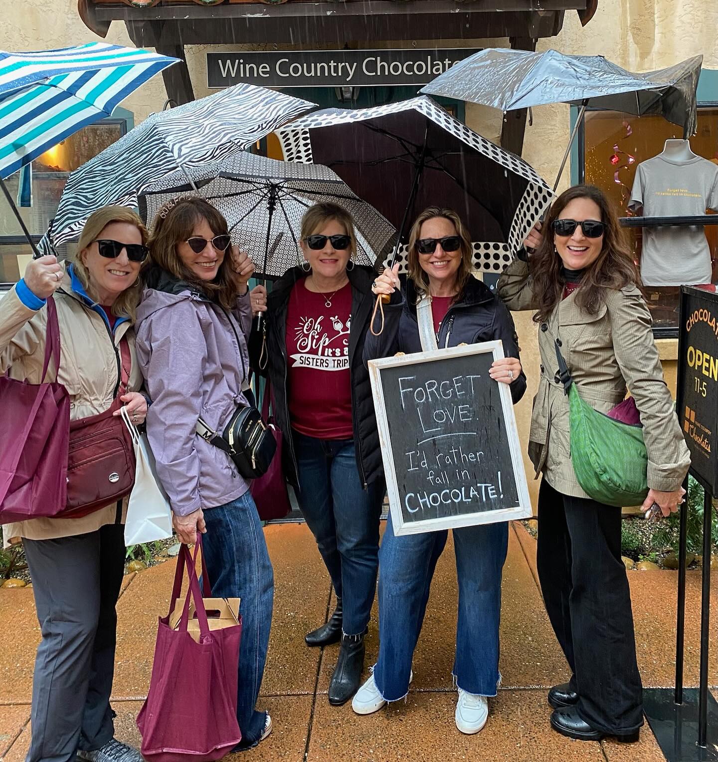 Even on a rainy day in the wine country, chocolate makes everything better!