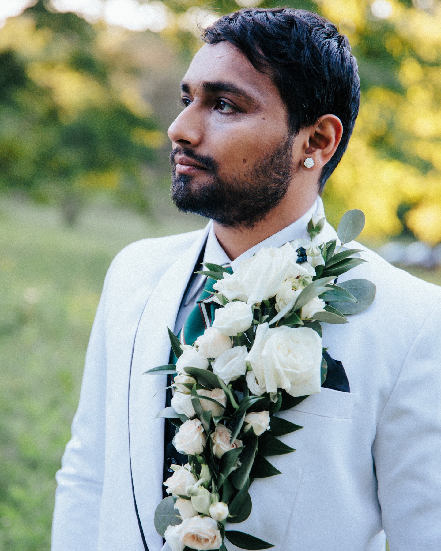 Loving Sid's floral lapel by @adedesignstudio -a great alternative to a boutineer if you want to really stand out!