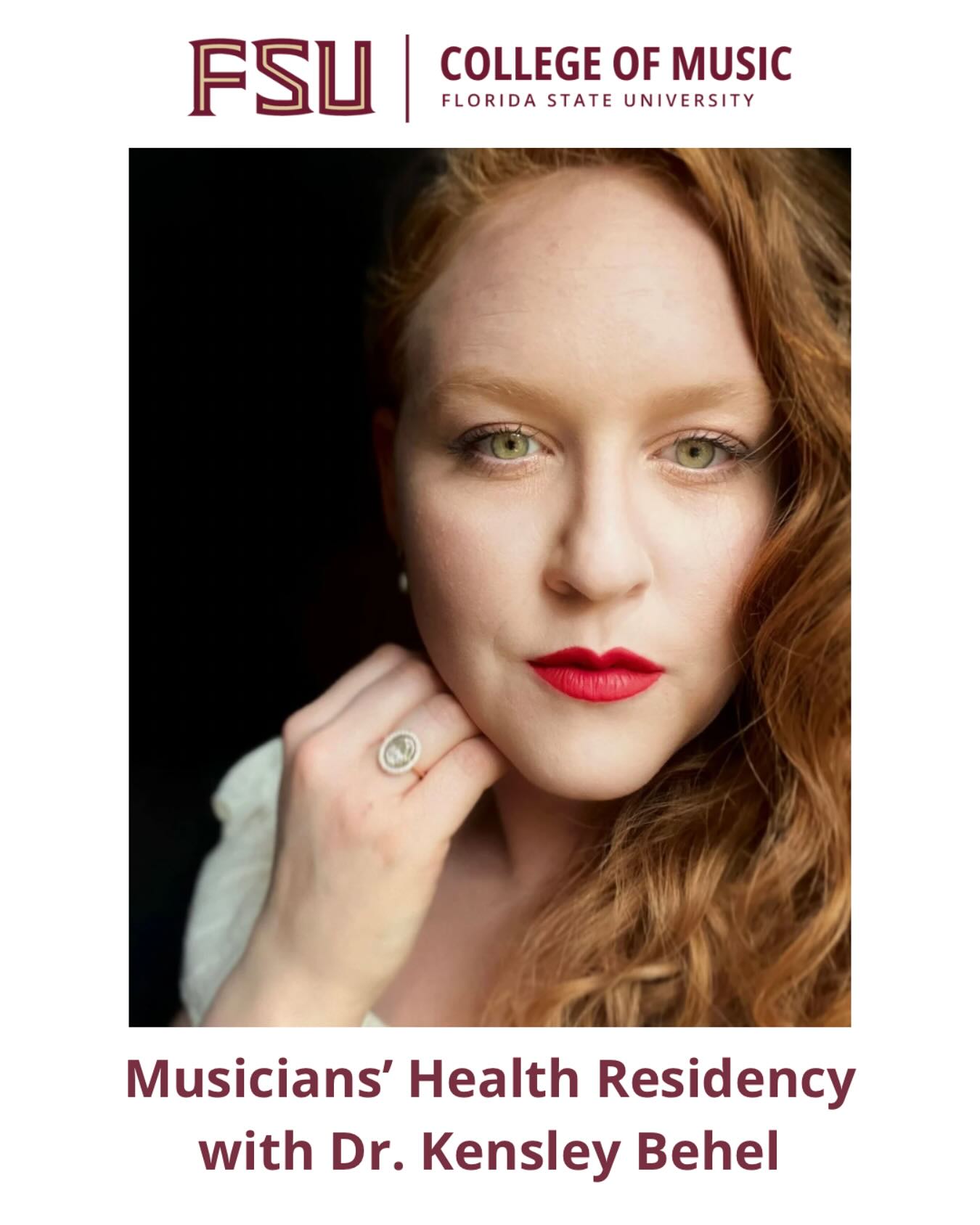 Thrilled to announce that I’m headed back to my alma mater, Florida State University, this week to provide a series of trainings and lectures on musicians’ health topics.
Here’s the schedule for anyone around who would like to stop by!
Wednesday, February 5:
11:15am-12:05 pm: The Role of the Music Educator
1:25-2:15 pm: The BioPsychoSocial Model
Thursday, February 6
1:20-2:20 pm: Common Clarinetists Health Problems and Prevention
4:00-4:50 pm: ADHD and Musicians: Signs, Symptoms, and Success
Of you’d like to book me for a lecture series, just send me a DM and let’s chat!
#musician #musicianshealth #clarinet #clarinetist #fsucollegeofmusic #piano #pianist #singer #soprano