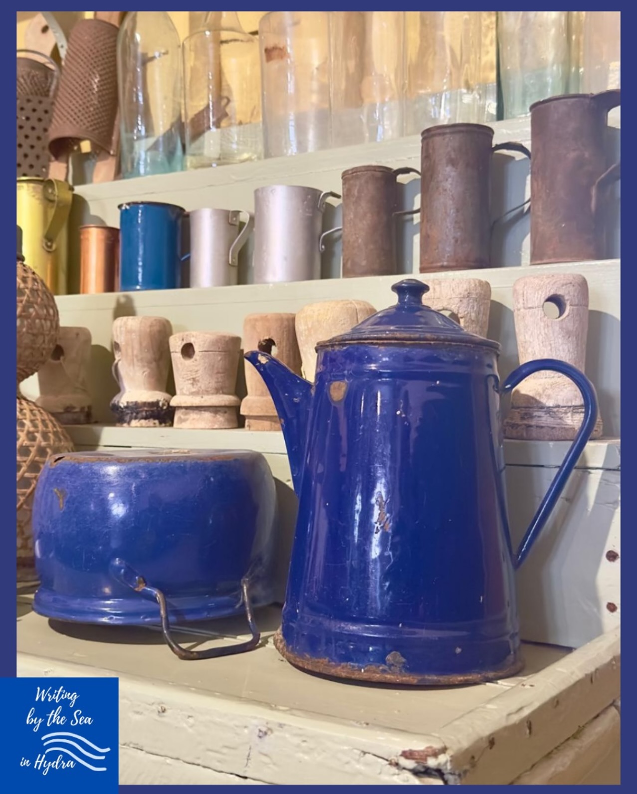 The pot calling the kettle blue … the home of Hydriot artist Paneyotis Tetsis
#blue #hydra #hydragreece2025
#kettle #pot #bluepot #bluekettle #greekartists #bluethings