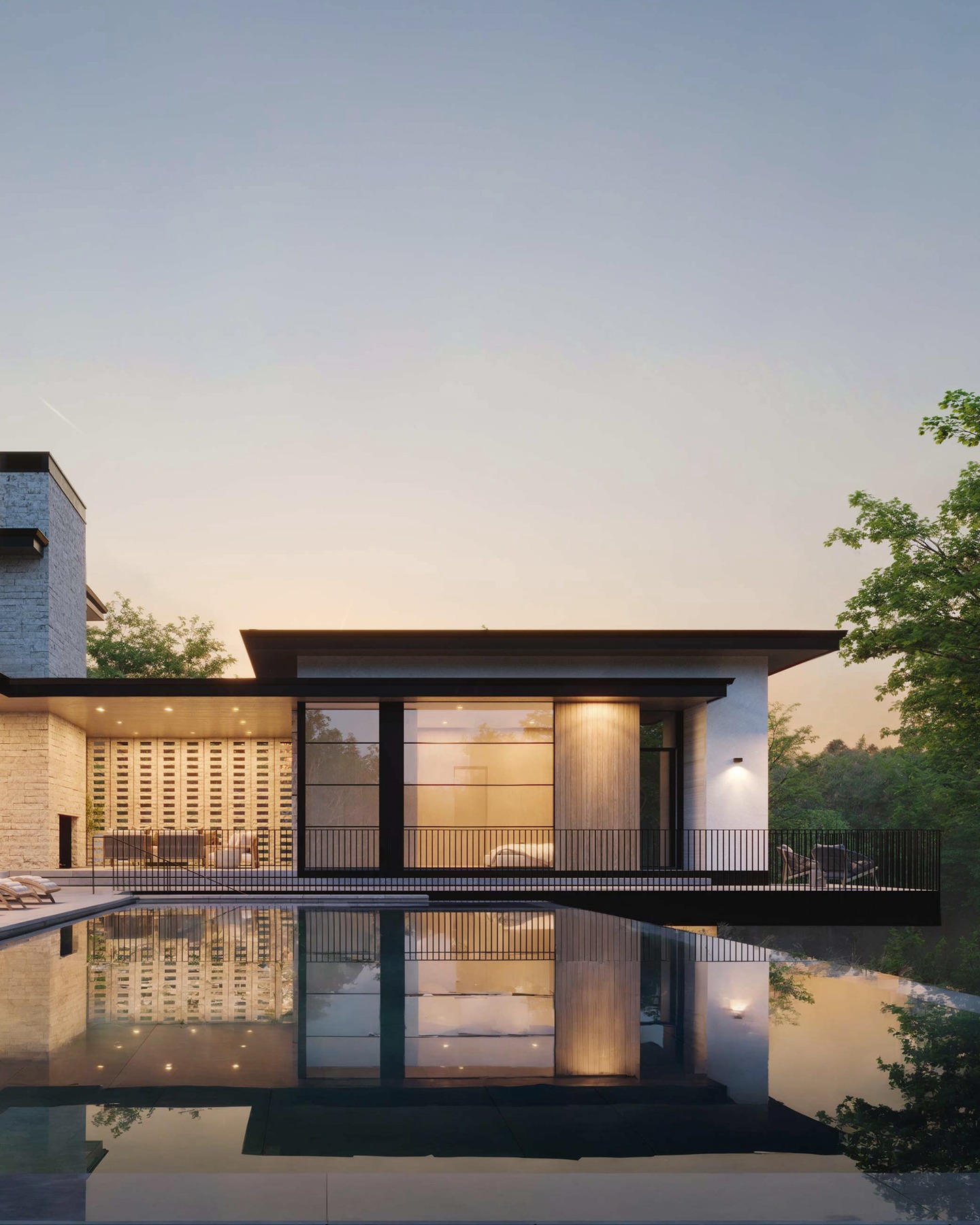 Project Sundown I Pool Cabana Exterior View I JWSA