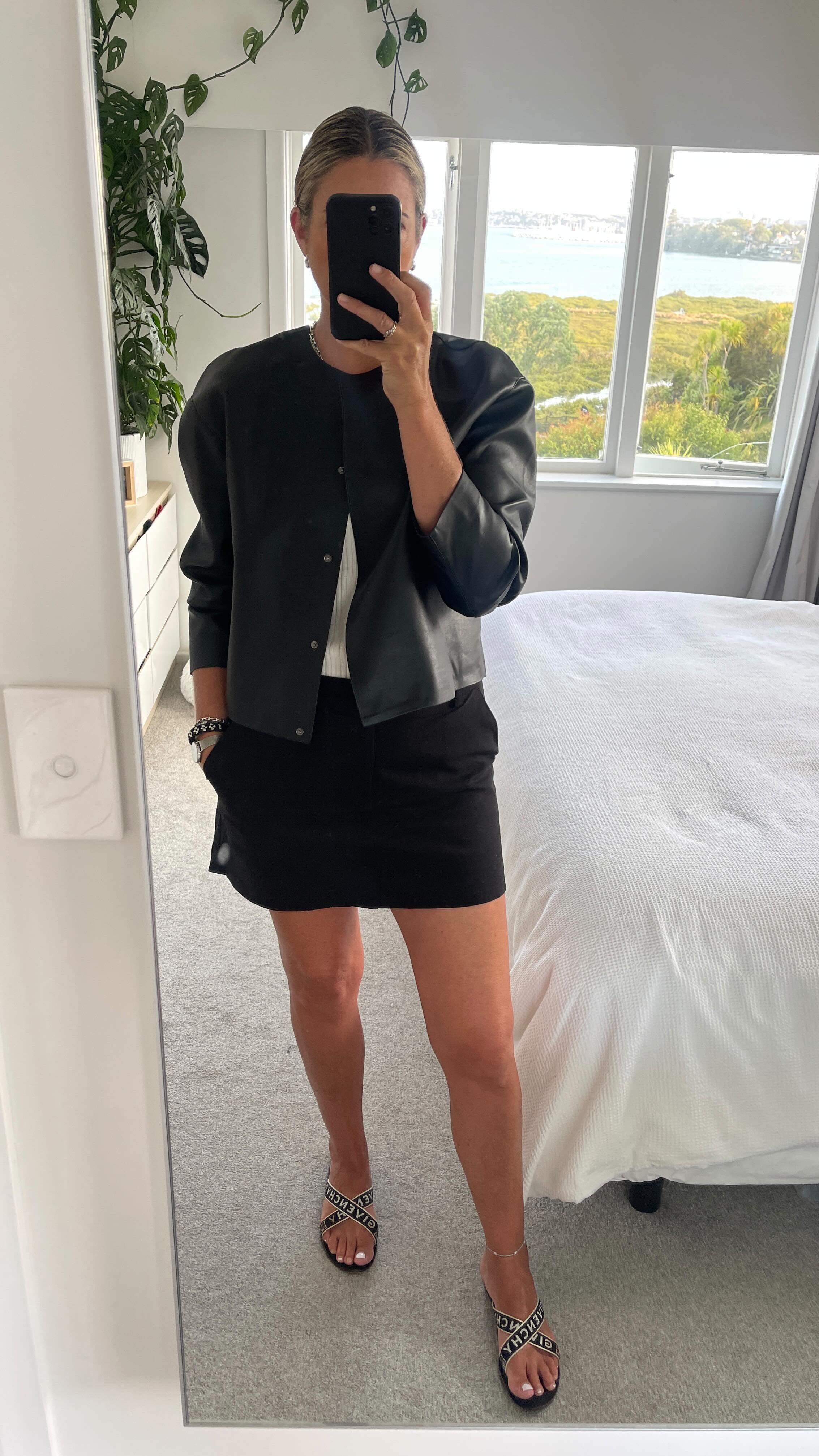 Mondayitis cured by a killer outfit 🖤
After 4 days of camping, sun, surf and socialising Monday felt hard this morning.
Played in my wardrobe for 5mins and landed on something I haven’t worn before.
Feeling strong, charged and ready for the week ahead 👊🏼
Tank @tommyhilfiger
Skirt @dissh
Jacket @zara
Shoes @givenchy
Necklace @tiffanyandco
Bracelets a mix of old and new
#nzstylist #wardrobestylist #summeroutfit #2025fashion
