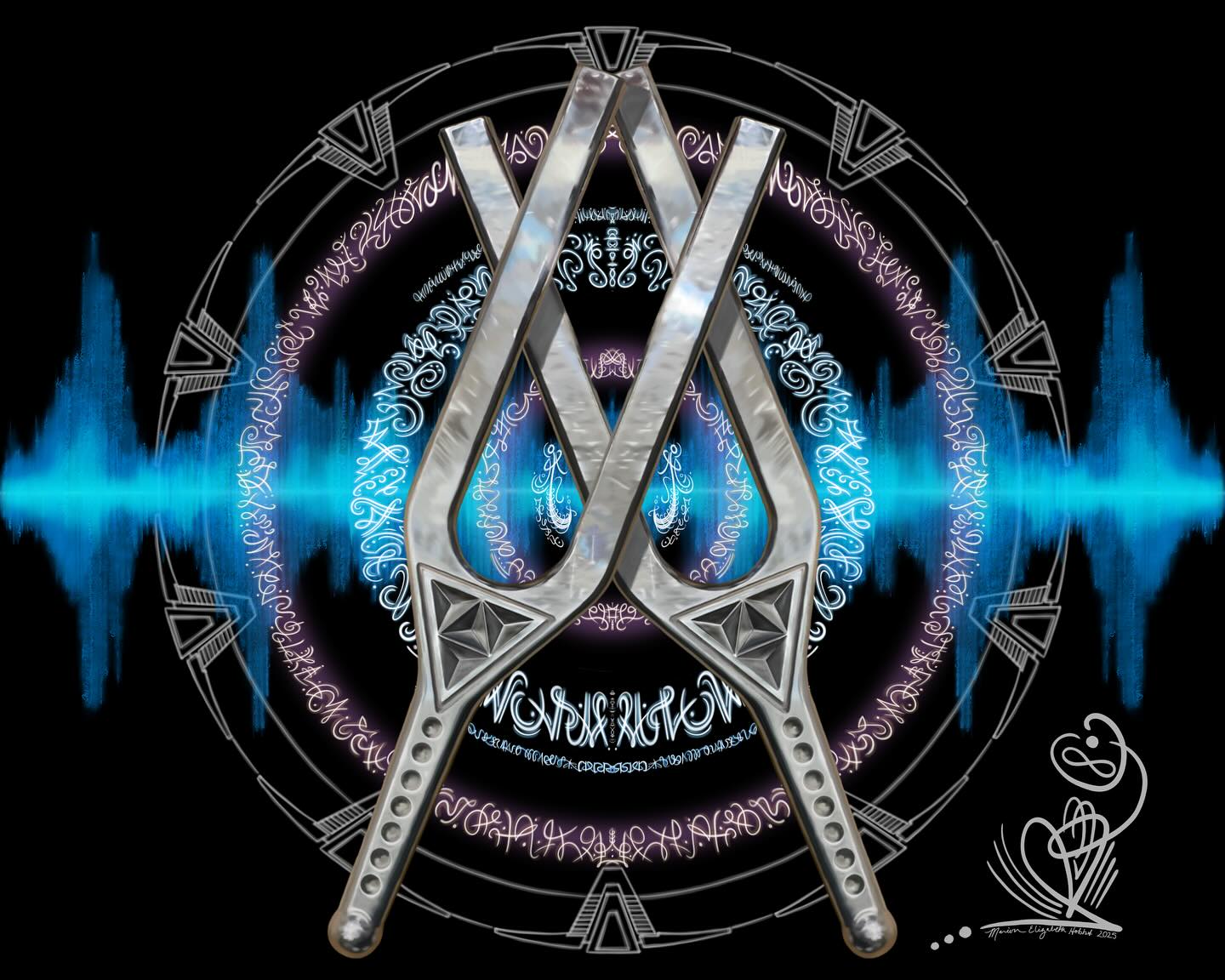 āTuning Inā Whatās your specific tone? What hertz really speaks to your body, your light body, your soul, your spark of life. That core part of you that is more than just the body youāre in. Whatās your song ? Everyone will have unique tones and then possible tones in common. When we collaborate in groups or classes or come into union with partners, family members and friends, we are creating music. Symphonies, concertos, sonatas, you have it all !! This particular piece was inspired by my background in Biofield Tuning and my love for all things musical. The violin was my favorite, guitar, drums and a good stand up bass! (Did i mention singing aaaaaand dancing) Music speaks to us all and we all have a rhythm inside us.. so let this help you find your rhythm, your tone, your song !! #lightlanguage #lightlanguageart #biofieldtuning #tuningforks #music follow @sourcelanguage.institute for upcoming events, projects ect