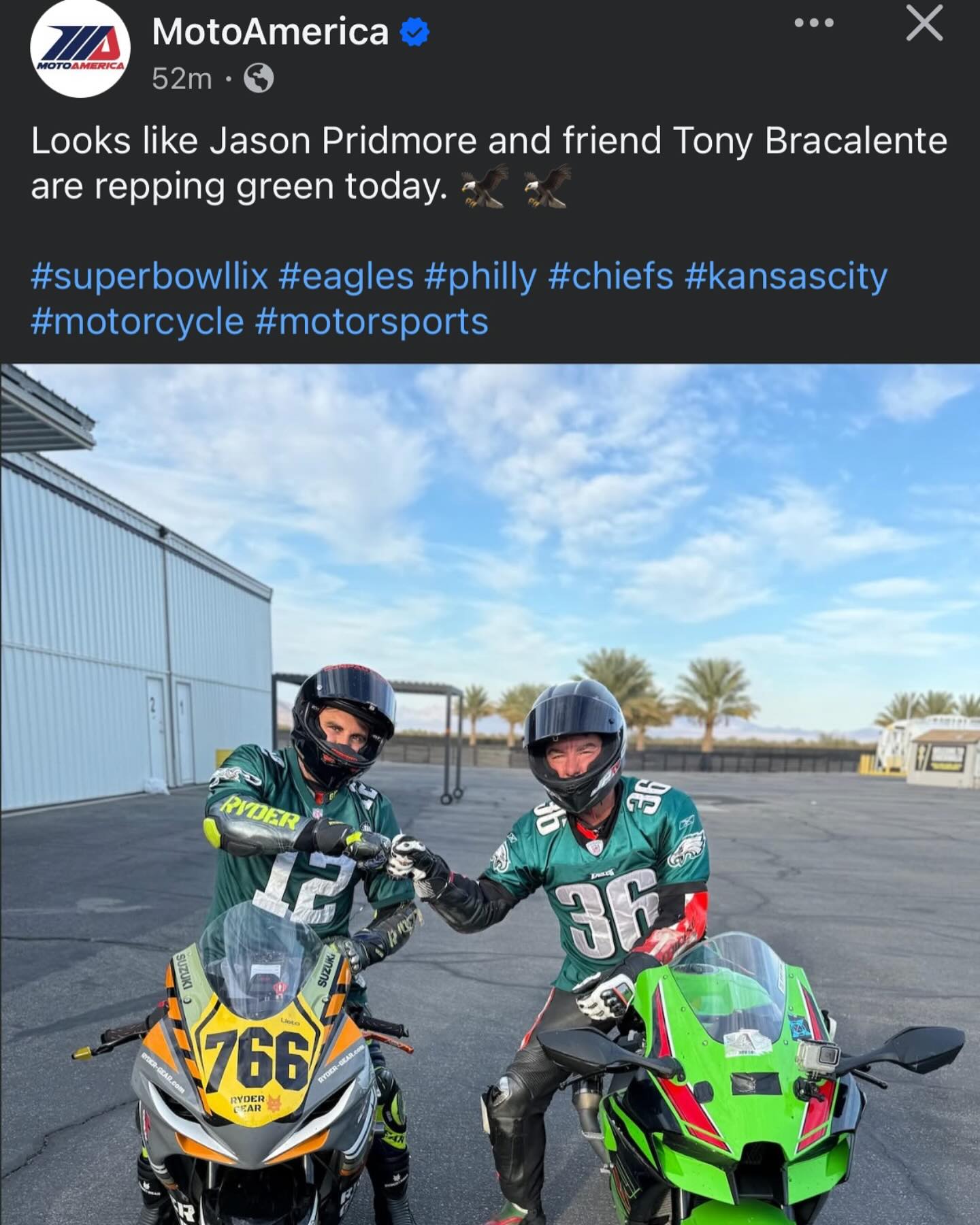 Fly Eagles Fly! 🦅 Thanks @jp43training and @motoamerica