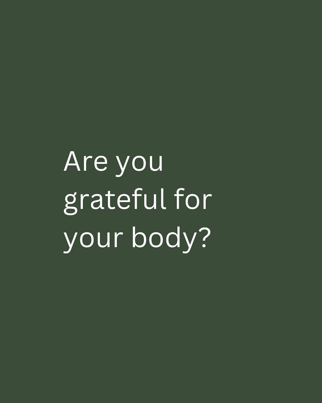 Rather than this question provoking only shame and duty, which are completely understandable responses to our conditioning, does it also mobilise you?
Are you curious about your relationship with your body and what it would be like to feel the way you want to?
Because we are human beings, no part of our experience is permanent; the whole spectrum of emotion is our birthright. Choosing to ‘practice gratitude’ by focusing on this emotion, creating more gratitude, expands our narrow lens of experience to panoramic possibilities.
Gratitude is scientifically backed to be hugely significant in our personal growth and interconnectedness, an essential pillar of humanity. Gratitude is widely spoken about; it’s accessible and mainstream, and you’ve probably been inspired to write a gratitude list at least once.
Did you feature on your list?
#gratitude#bodygratitude#embody #embodyment #femaleempowerment #women