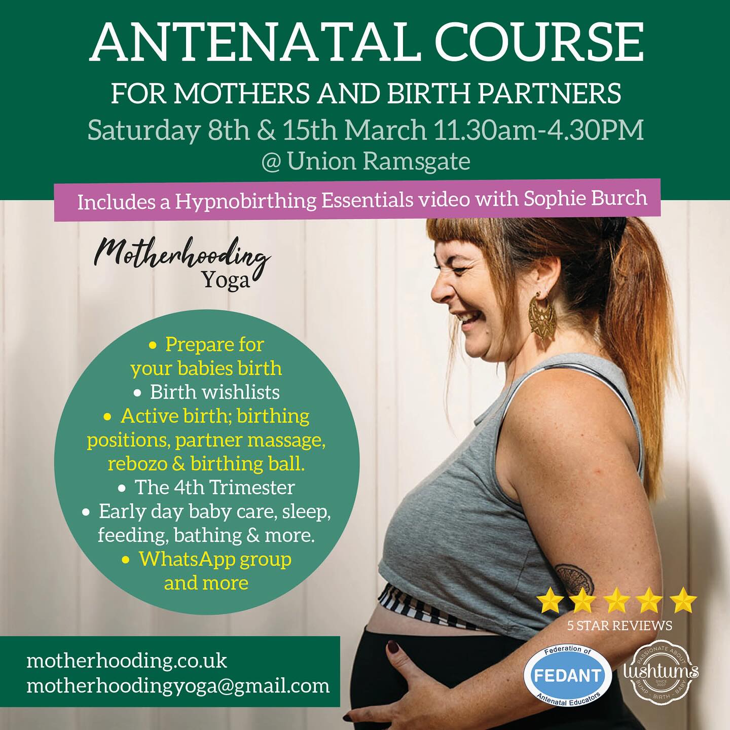 Are you expecting a baby in April, May or June? I have 1 space left on the March Antenatal course @unionramsgate
I am a doula, antenatal educator, and senior pregnancy & postnatal yoga teacher.
I teach a FEDANT accredited @lushtums Antenatal course for mother’s and their birth partners.
And I’ve now teamed up with the incredible @sophie_nurtureyou to bring you FREE access to an online essentials to hypnorbirthing course. You will find out all about what it is, how to benefit from hypnobirthjng as well as audio scripts and birth affirmations.
The 13 hour course, covers everything you need to know to feel informed and empowered for the arrival of your baby.
The course runs every other month
You will learn:
⭐️ The signs labour is starting
⭐️ The stages of labour
⭐️ What is a contraction?
⭐️ The role of hormones & the effects of fear on the process
⭐️ How to use the breath, movement & active positions a as a toolkit for labour
⭐️ Clear explanations of all possible medical interventions
⭐️ Pain relief options
⭐️ Induction options
⭐️ In the moment decision makings
⭐️ Birth Wish Lists
⭐️ Active birth: Birthing positions, partner massage, rebozo and birthing ball.
⭐️ Essential birth partner tips - what to do, when?
⭐️ The 4th trimester - early days with your newborn, what to expect
⭐️ Feeding, sleeping, baby care
⭐️ Mum’s self care tips
You will recieve:
💖 Upto-date impartial information on all things birth and baby care.
💖 Practical hands on demonstrations for how to have an active birth, birthing positions, partner massage, birthing ball and rebozo techniques.
💖 access to the online hypnobirthing essentials course.
💖 Ongoing support and advice.
💖 A comprehensive Birth Preperation Pack.
💖 A WhatsApp Group will be set up for all the families on your course. (Unless you opt out)
💖 10% discount off your lunch at the Union Cafe.
💖 20% discount off your first Mum and Baby Yoga course.
For more information drop me and message or visit the website for more details.
#birth #antenatal #antenataleducation #learn #newfamily #baby #pregnancy #pregnant #thanet #margate #ramsgate #broadstairs #kent