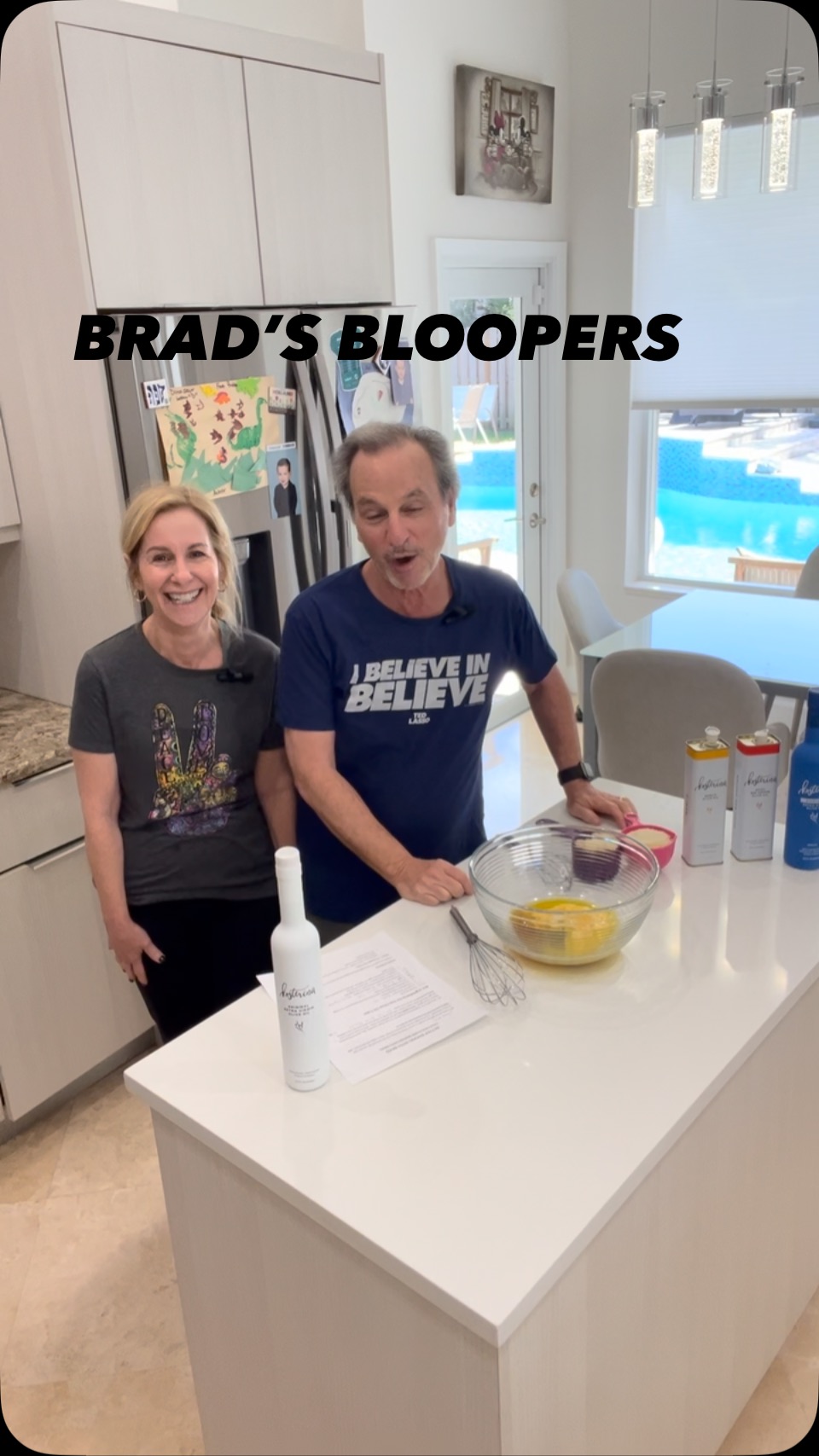 Better Baking with Brad f/k/a Healthier Baking With Brad presents BRAD’S BLOOPERS. Taping is always so much fun with @bhacker59. Took so many takes this week- Brad wants to renew his contract - BBB or our marriage??? Send us any recipes you want us to make healthier. Enjoy. #bradsbloopers #betterbaking #betterbakingwithbrad #healthylifestyle #healthyfood #kosterinaoliveoil #braincoach