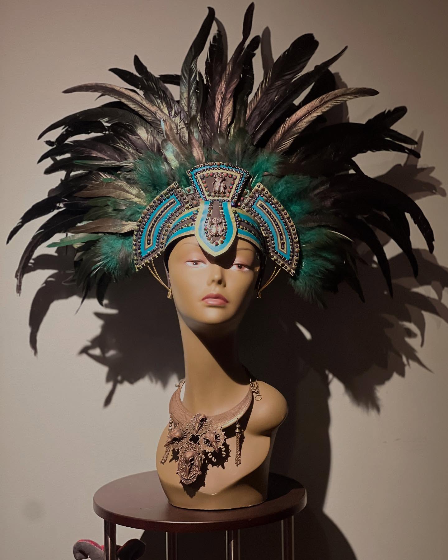 SOLD Finished this fun Aztec inspired headdresses yesterday. I will list it shortly unless somebody wants to buy it here via Zelle or PayPal. #aztecheaddress