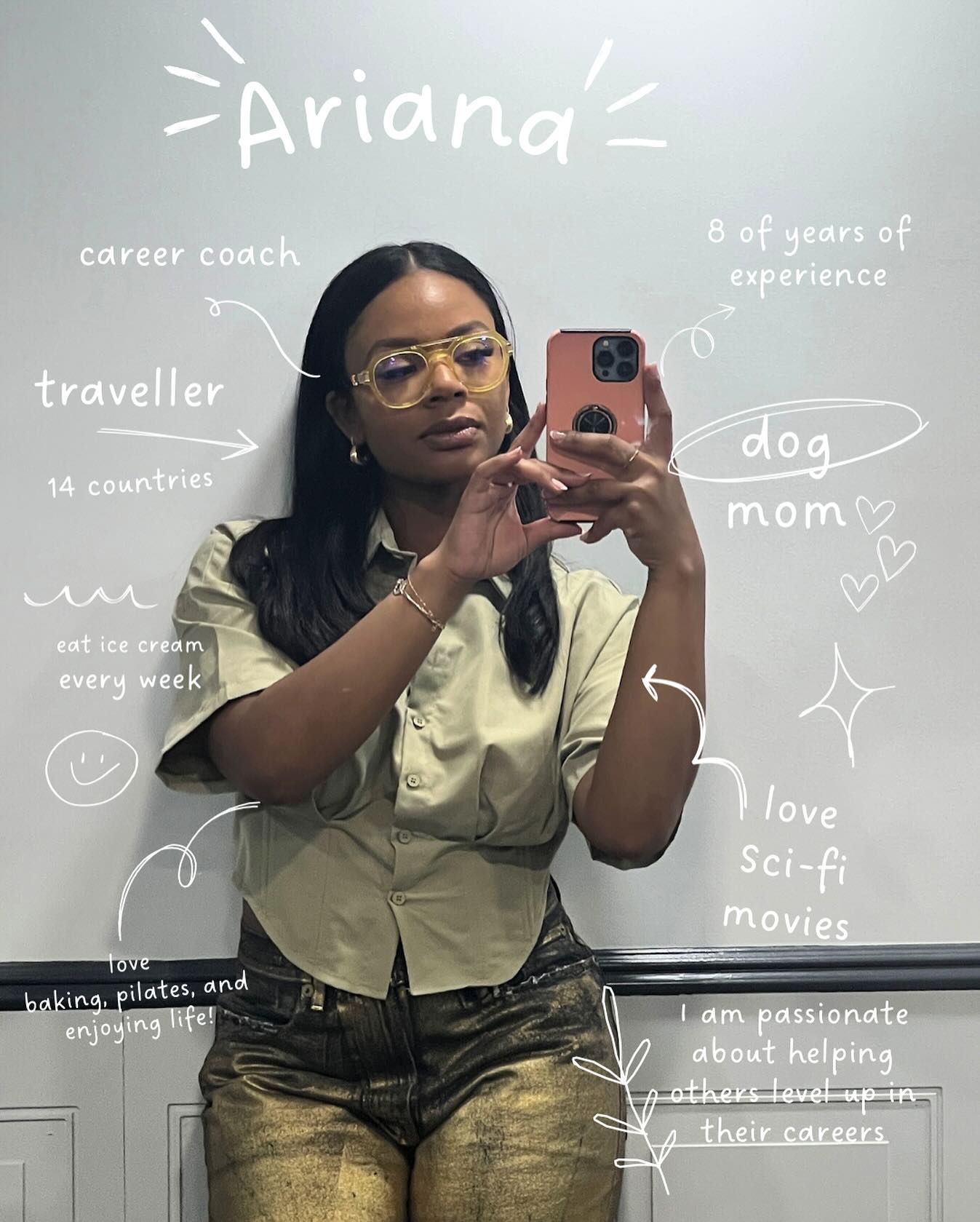 Sharing a little bit about me so we can connect! ✨
I’m Ariana—a career coach, traveler (14 countries and counting!), sci-fi movie lover, and proud dog mom. With 8 years of experience, I love helping people refine their resumes, build confidence, and reach their career goals.
When I’m not coaching, you can find me baking, doing Pilates, or sticking to my weekly ice cream tradition.
Let’s connect—tell me something about you and how I can support your career journey!✨
#resumewriter #careercoach #resumewriting