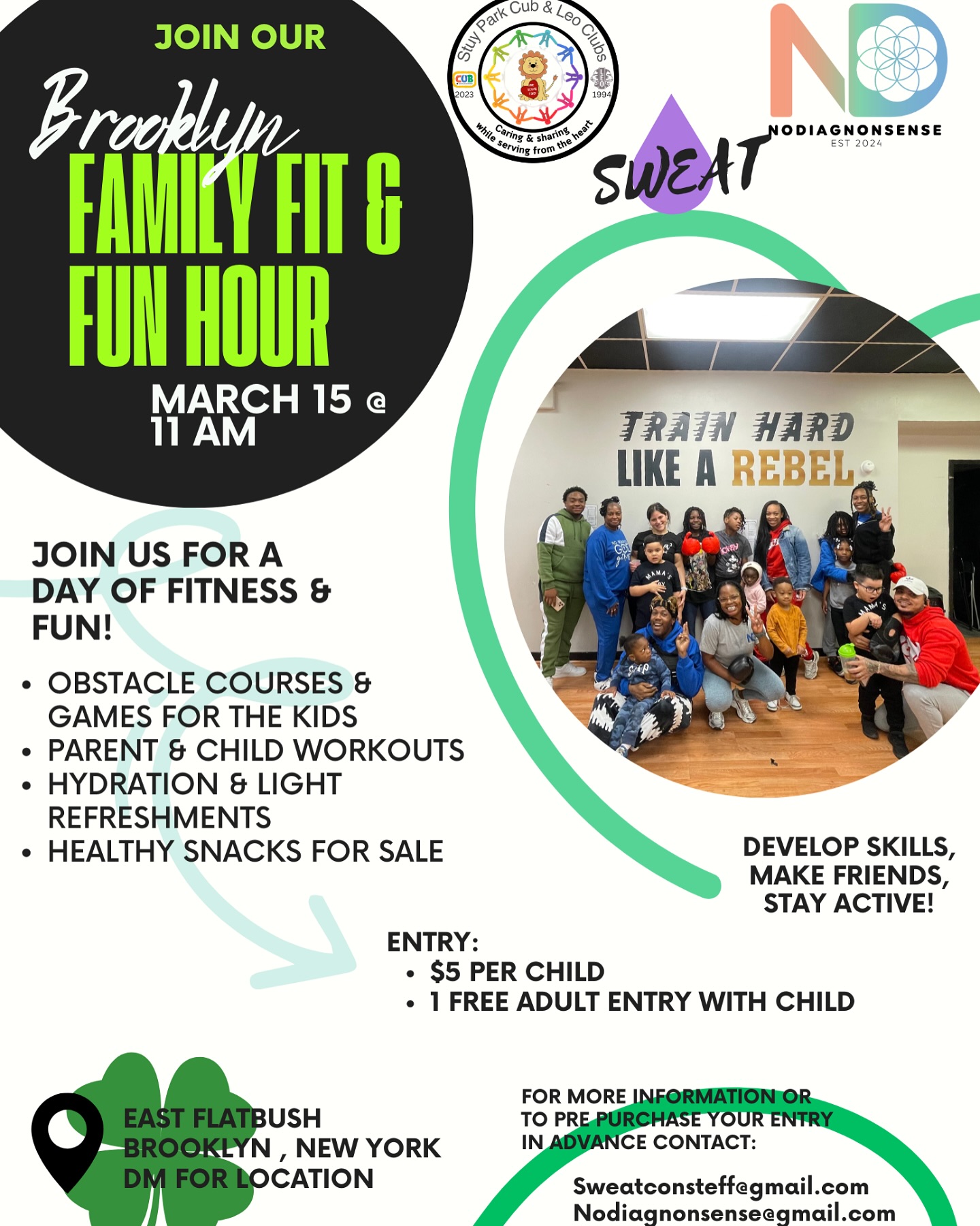 🚨 Brooklyn Families! 🚨
We had an amazing time at our last Family Fit & Fun Hour, and we’re BACK on March 15 at 11 AM for another day of movement, games, and wellness! 💪🏾🎉
Get ready for:
✅ Obstacle courses & games
✅ Parent & child workouts
✅ Hydration & healthy snacks
✅ Community, fun, & fitness!
📍 East Flatbush, Brooklyn – DM for location
💲 $5 per child | 1 free adult entry per child
Don’t miss out! Register now – link in bio! 🔗 #FamilyFitFun #NoDiagnonsense #BrooklynEvents