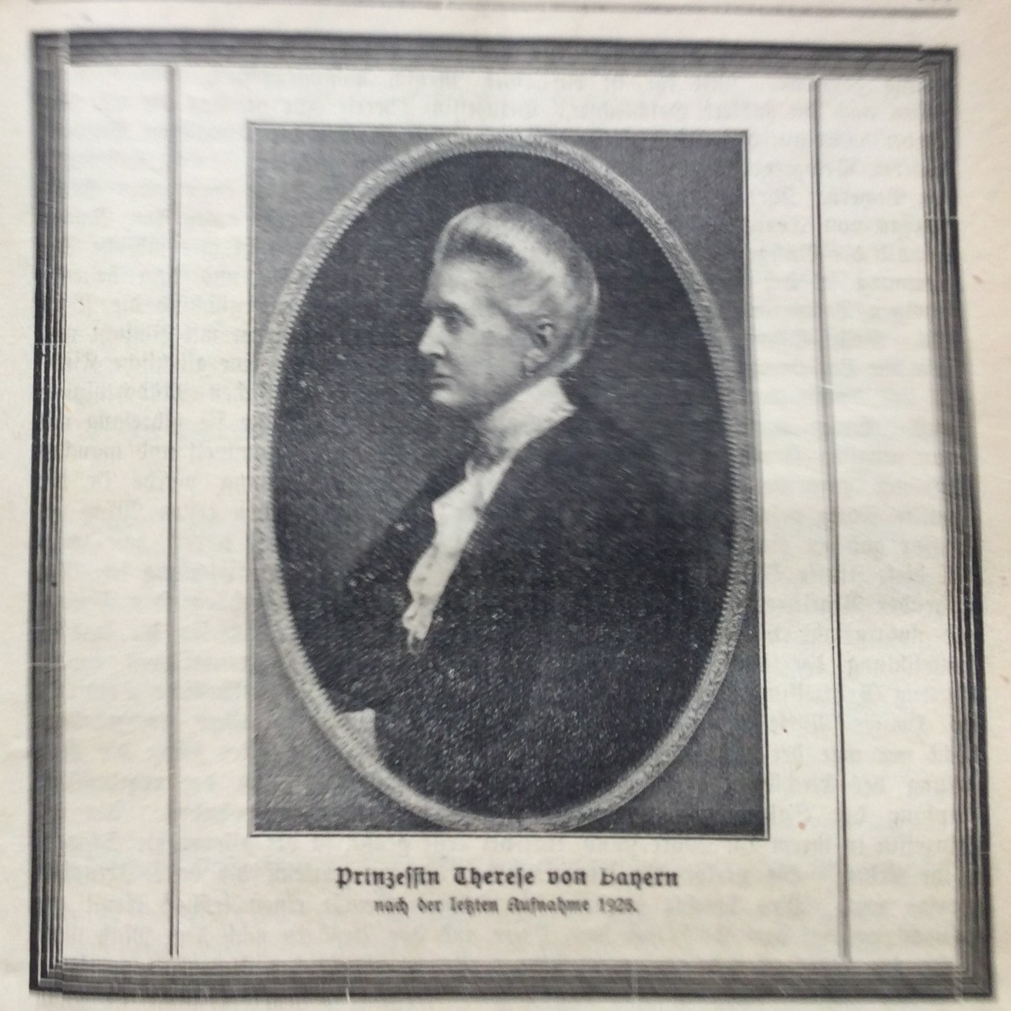 BBKL XXI
Spalten 1486-1493
Autor: Manfred Berger
THERESE, Bayern, Prinzessin (eigentlich: Therese Charlotte Marianne Auguste von Bayern), Prinzessin, Königliche Hoheit, * 12. November 1850 in München, † 19. Dezember 1925 in Lindau, Ethnologin, Zoologin, Botanikerin, Anthropologin, Reiseschriftstellerin.
https://www.bbkl.de/index.php/frontend/lexicon/lexicon/lexicon/71802