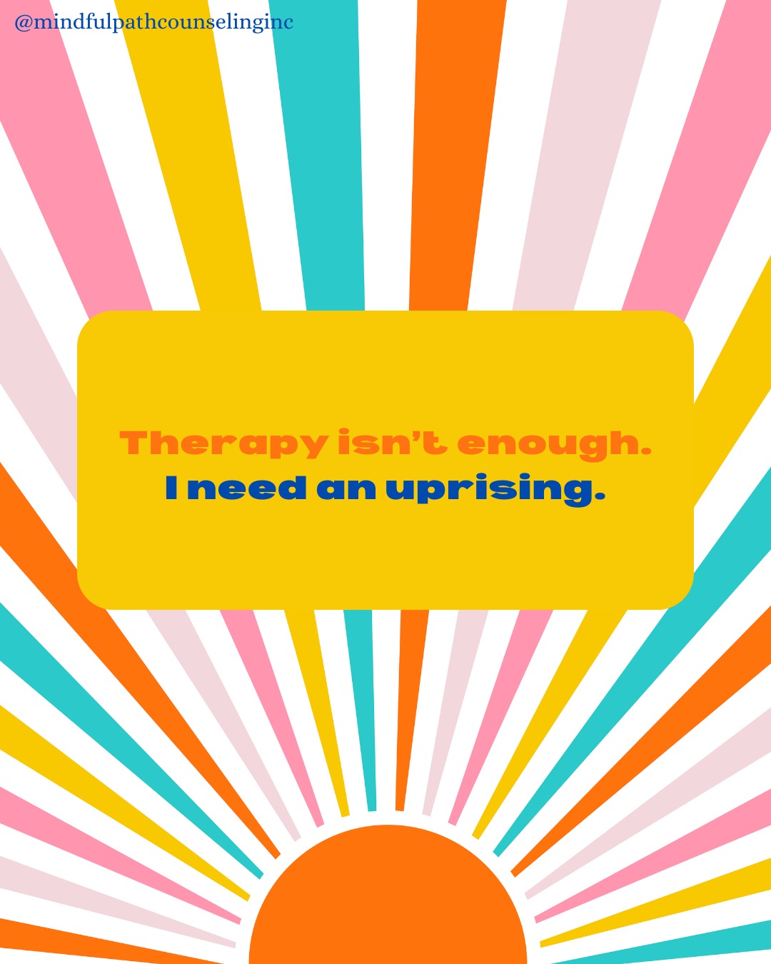 Like most therapists, I've been holding a lot of space these last few weeks for folks who are angry, scared, heartbroken, and devastated by this metacrisis we are experiencing nationally and globally. To care for ourselves while also caring for each other while also caring for the world is exhausting.
Let us all keep coming back time and time again to Audre Lorde's wisdom: "Caring for myself is not self-indulgence, it is self-preservation, and that is an act of political warfare."
We are in this together.
.
#therapy #therapist #therapistsofinstagram #liberation #fdt #metacrisis #solidarity #mentalhealth