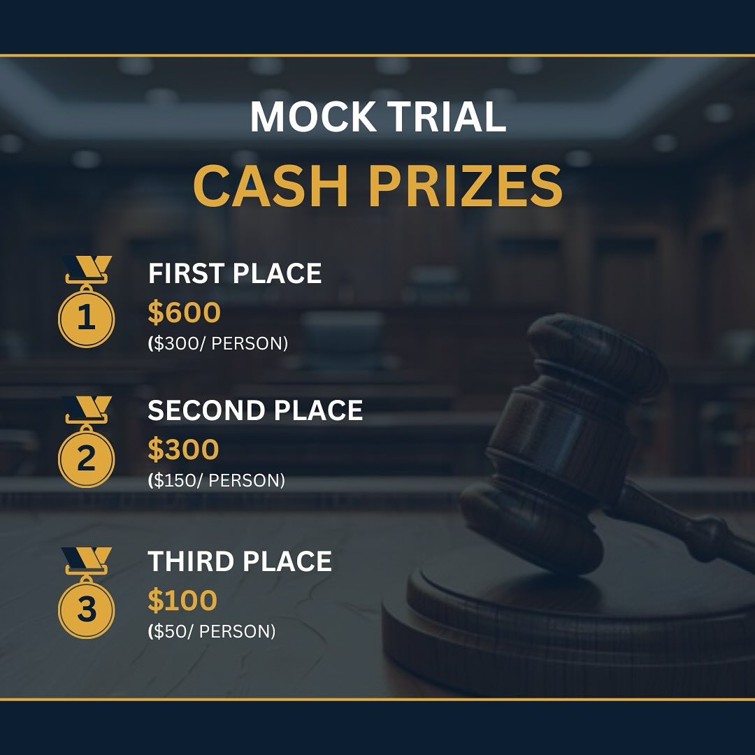Check out the CASH prizes for the QCLA Corporate Law Mock Trial! ⚖️
We are so excited to see what our teams have in store for tomorrow.