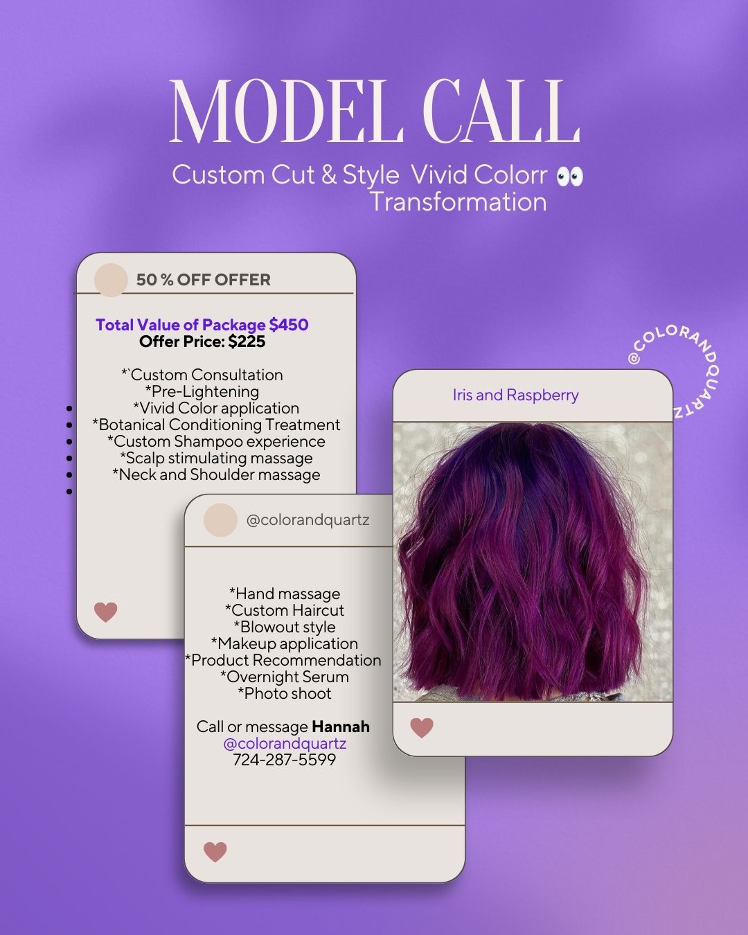 Vivid color model call with @colorandquartz